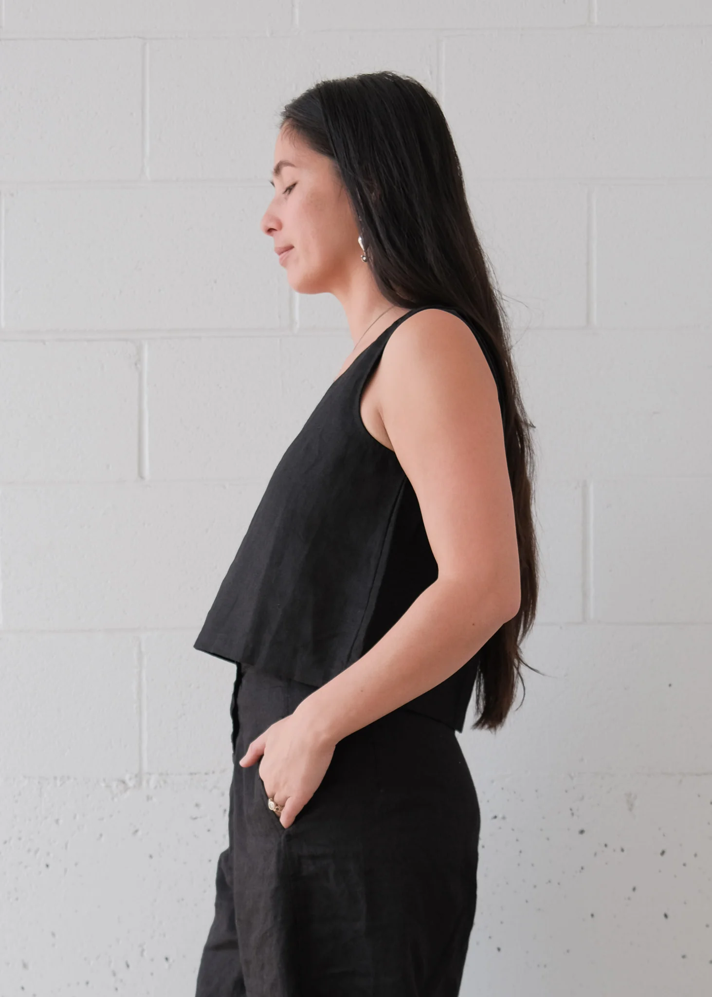 Ahilya Tank - Linen - Black - Image 2