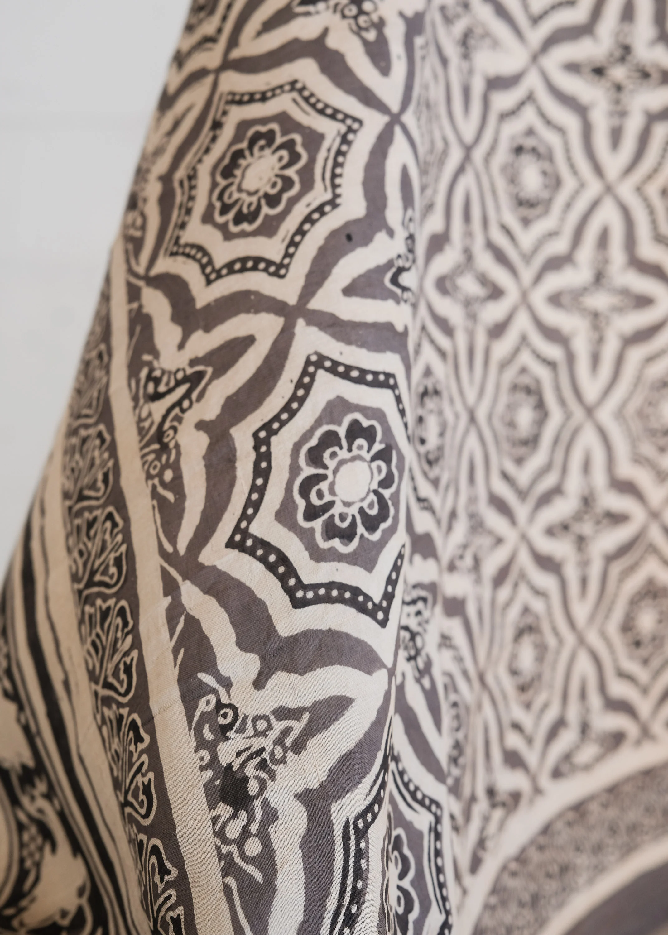 Ajrakh Block Print Scarf - Silk - Clay Tessellation - Image 4