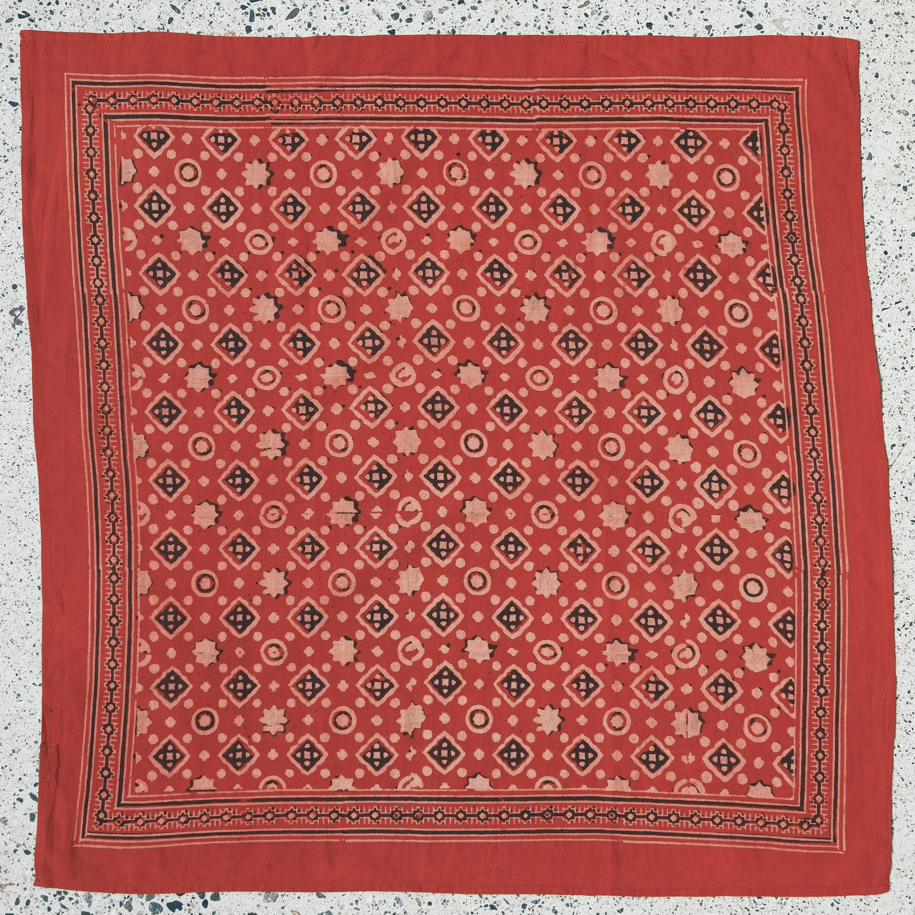 Bandana - Block Printed Organic Cotton - Ajrakh Geometrics - Image 4