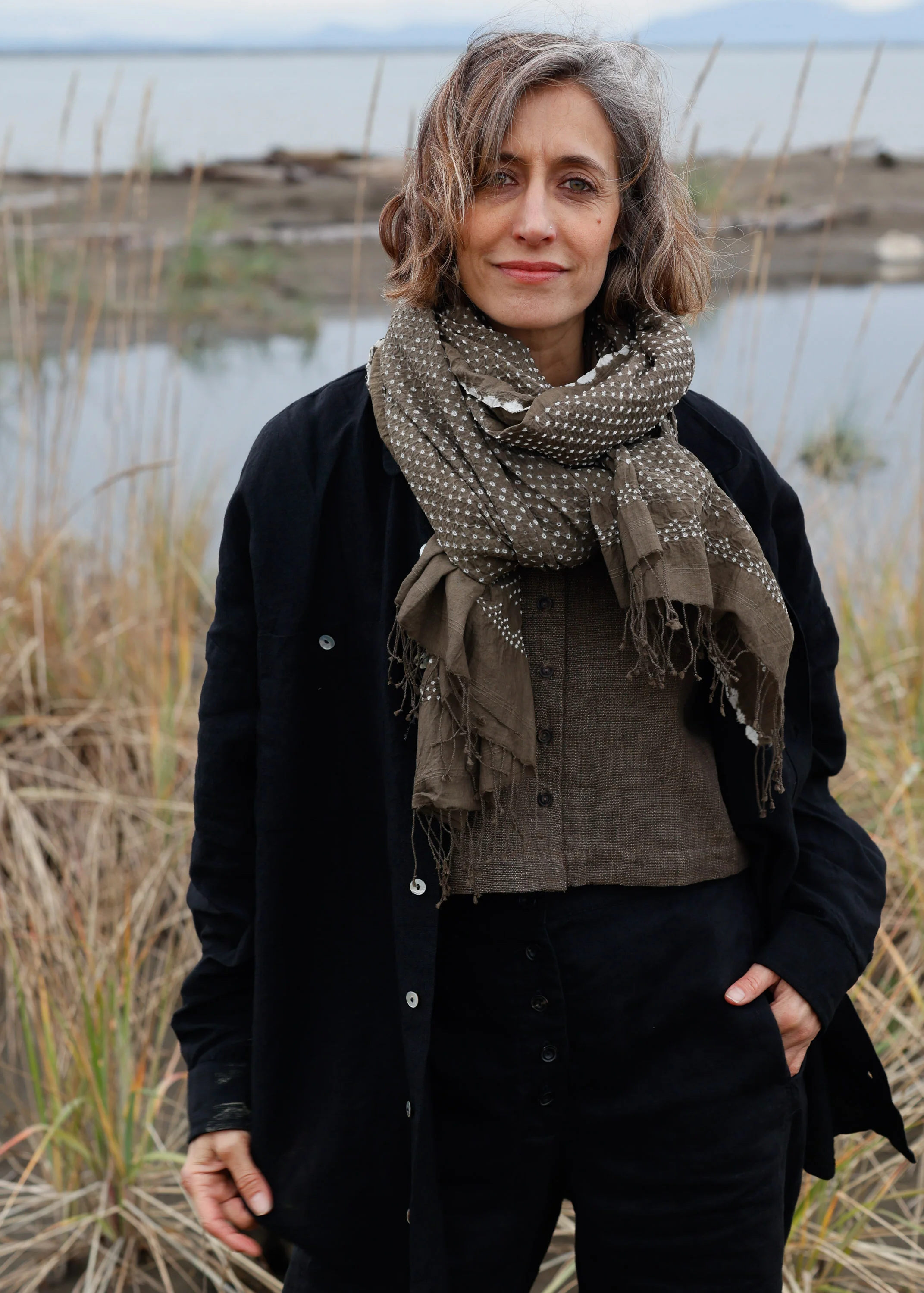 Bandhani Shawl - Cotton - Moss - Image 3