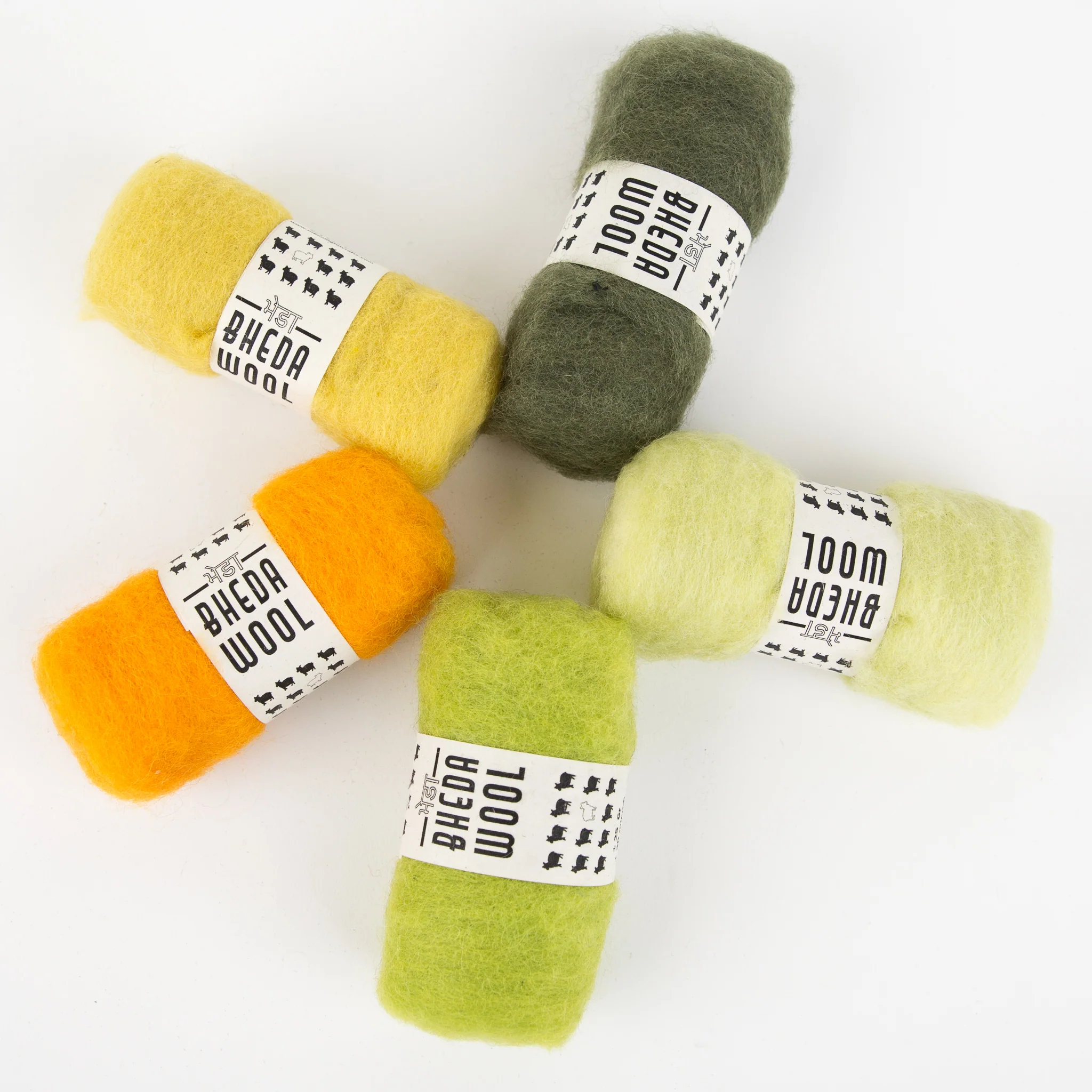 Bhedawool Roving 25g - Five Colour Pack - Spring - Image 2
