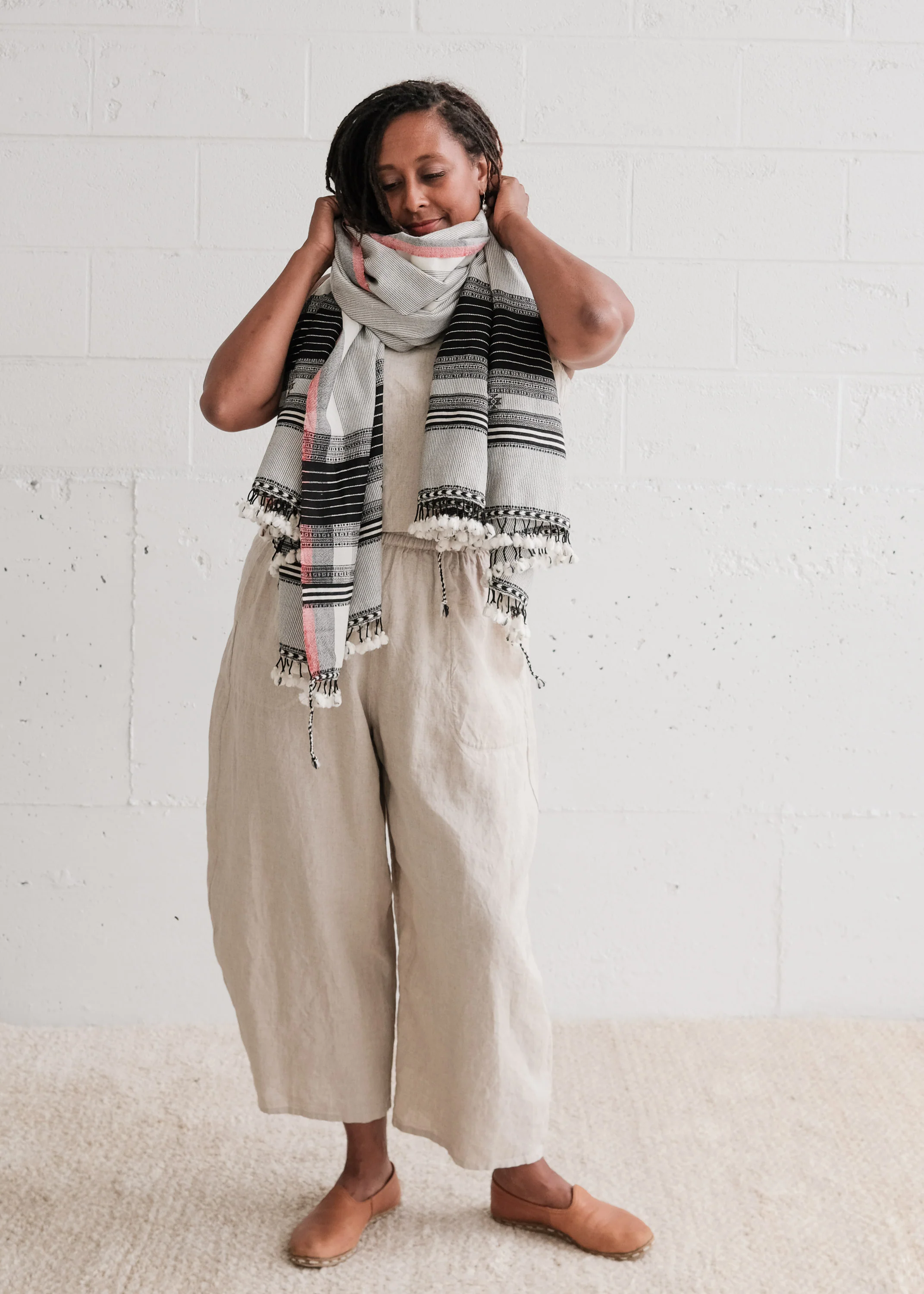 Bhujodi - Wool Shawl - Fine Stripe - Image 12