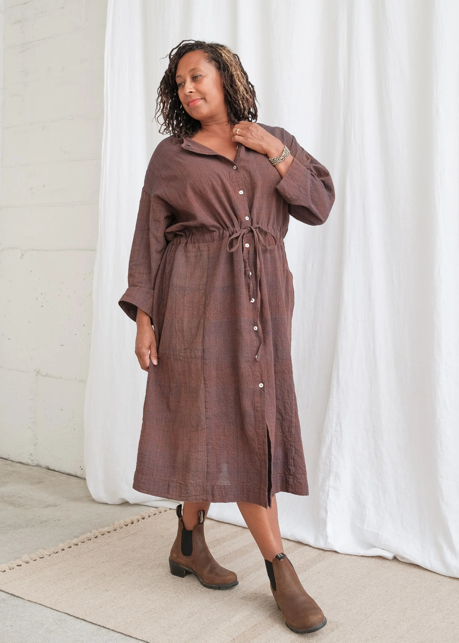 Cardamom Dress - Handspun & Handwoven Organic Cotton - Cutch & Indigo - Image 4
