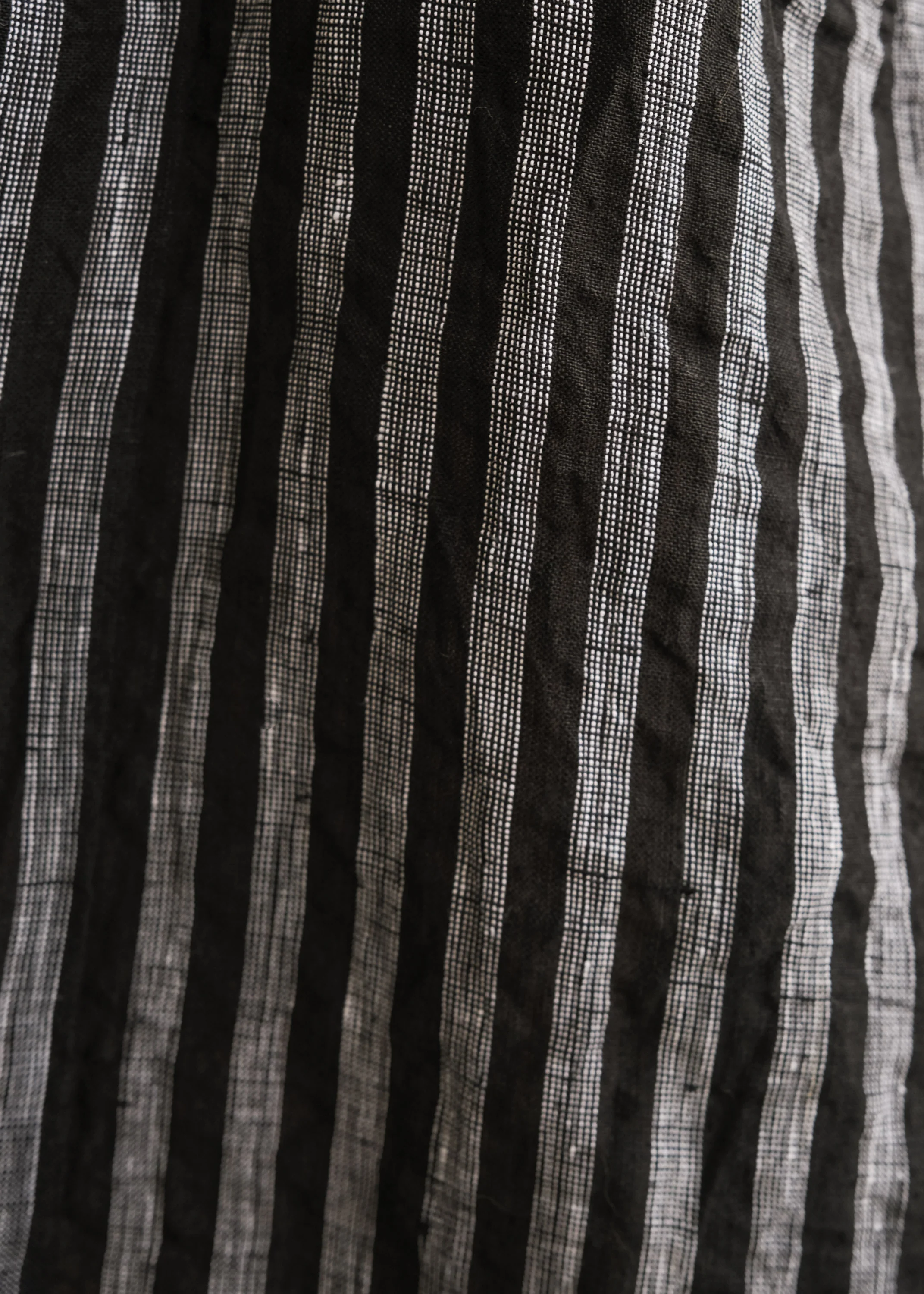 Cardamom Dress - Handwoven Linen - Black Stripe - Image 7