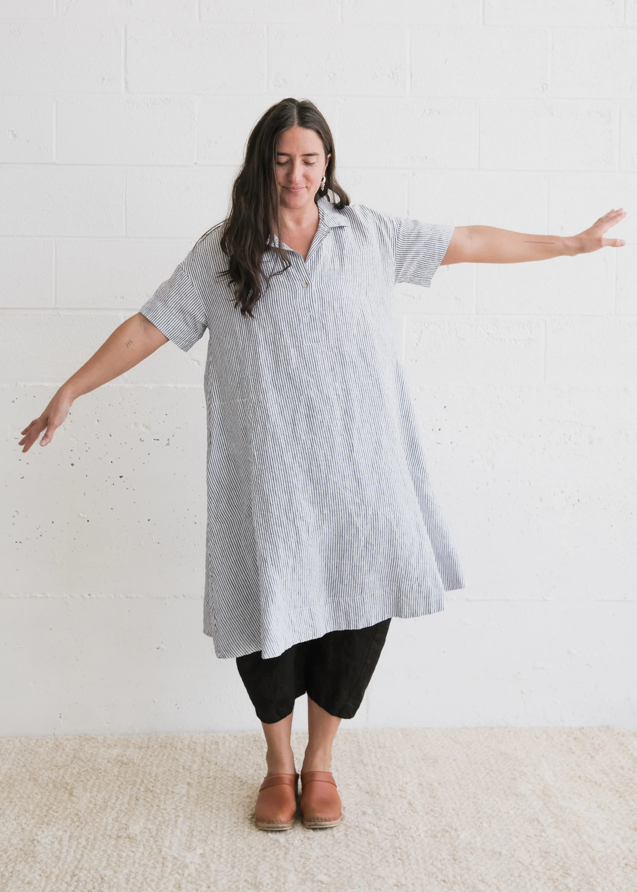 Chandigarh Dress - Handwoven Linen - Stripe - Image 10