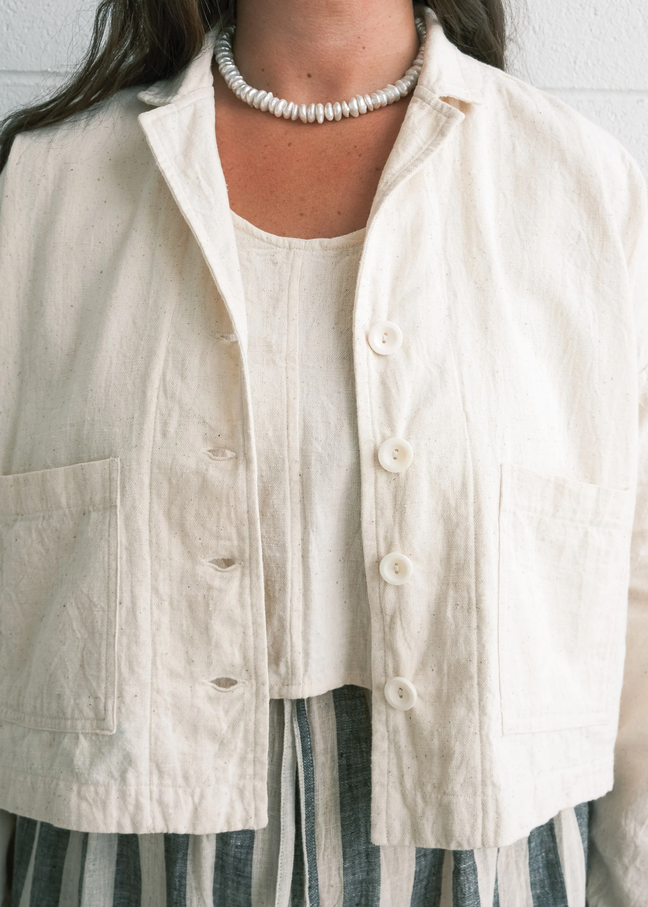Copal Button Up - Handwoven Kala Cotton - Ivory - Image 4
