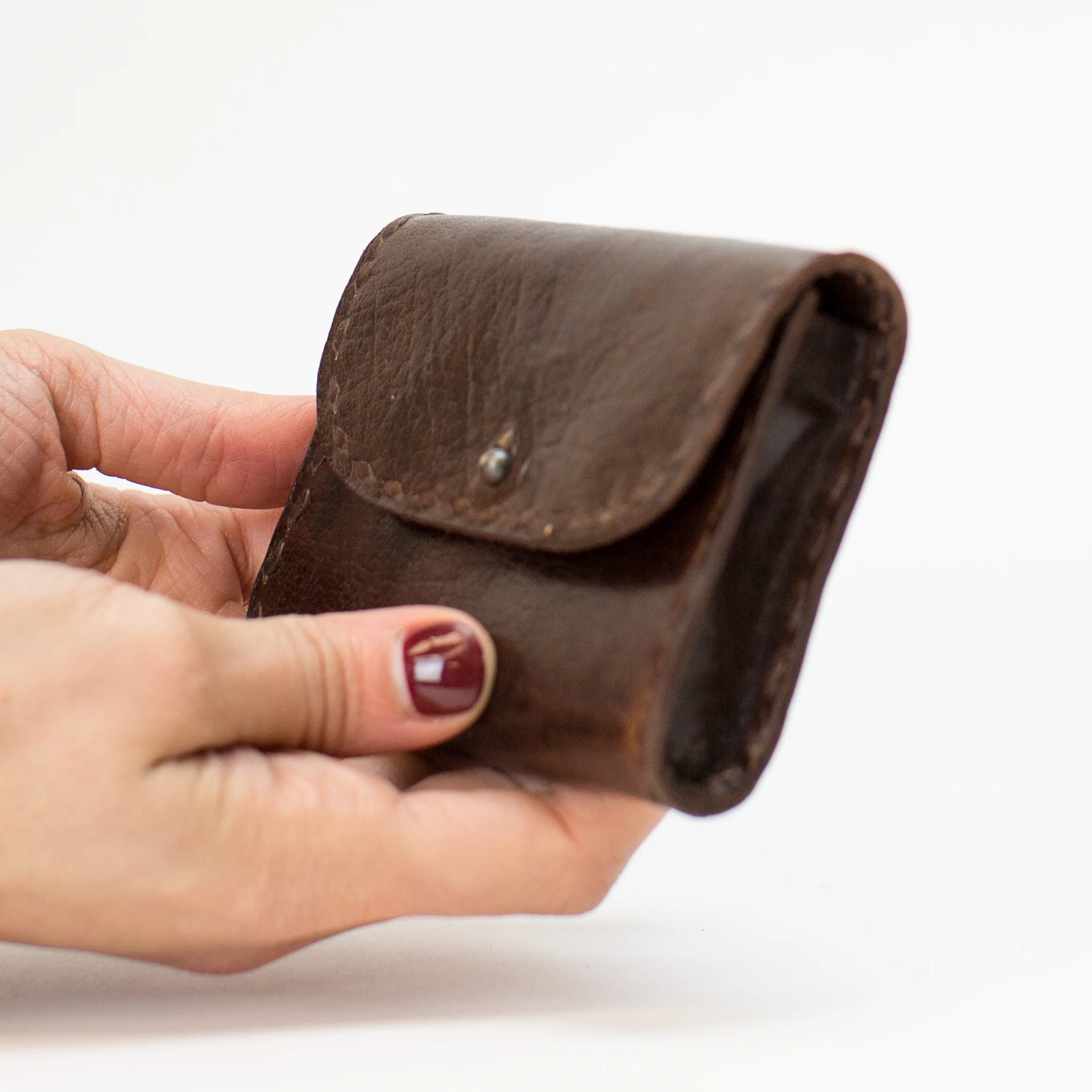 Leather Coin Pouch - Brown - Image 3