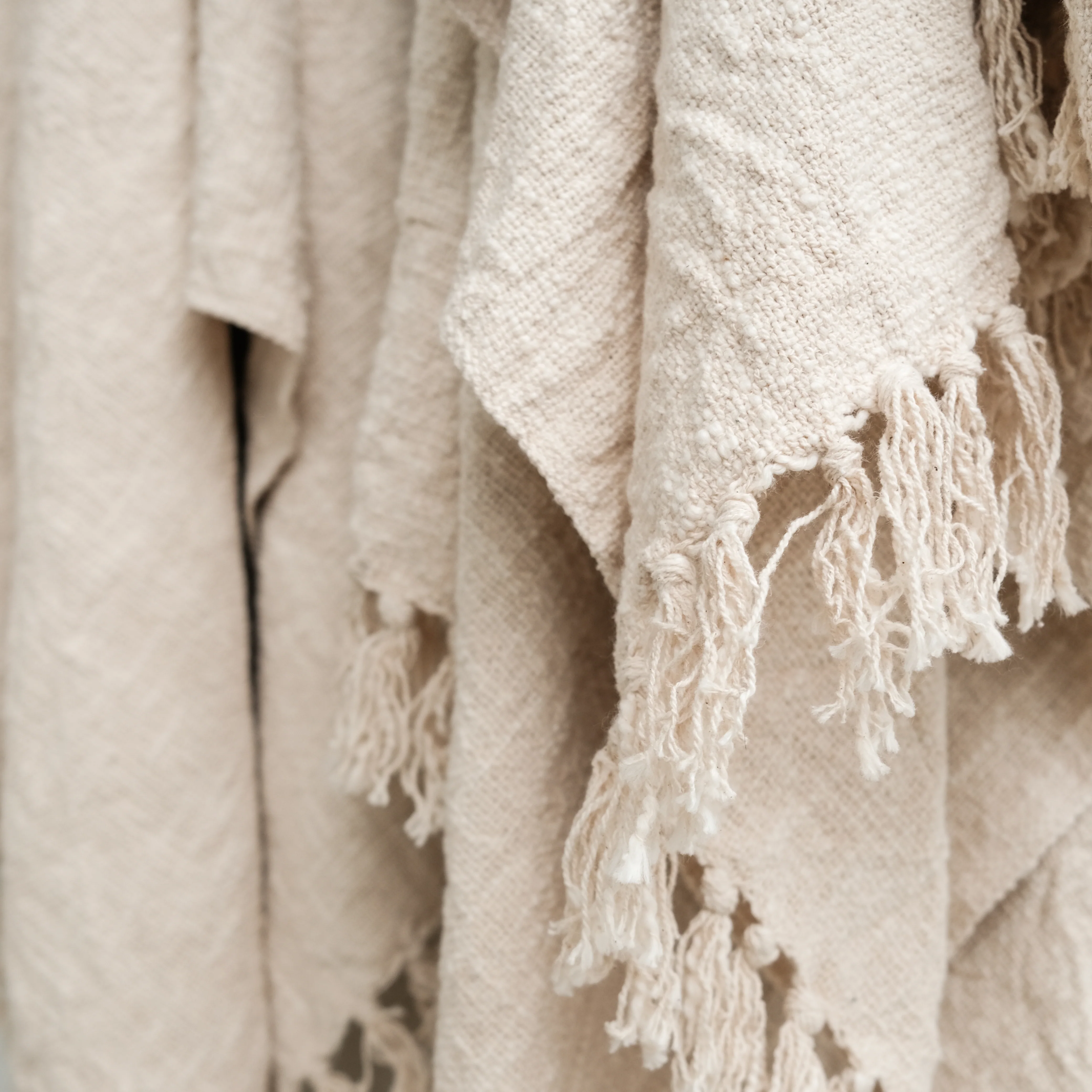 Cotton Throw - Handwoven - Natural Unbleached Cotton - Image 6