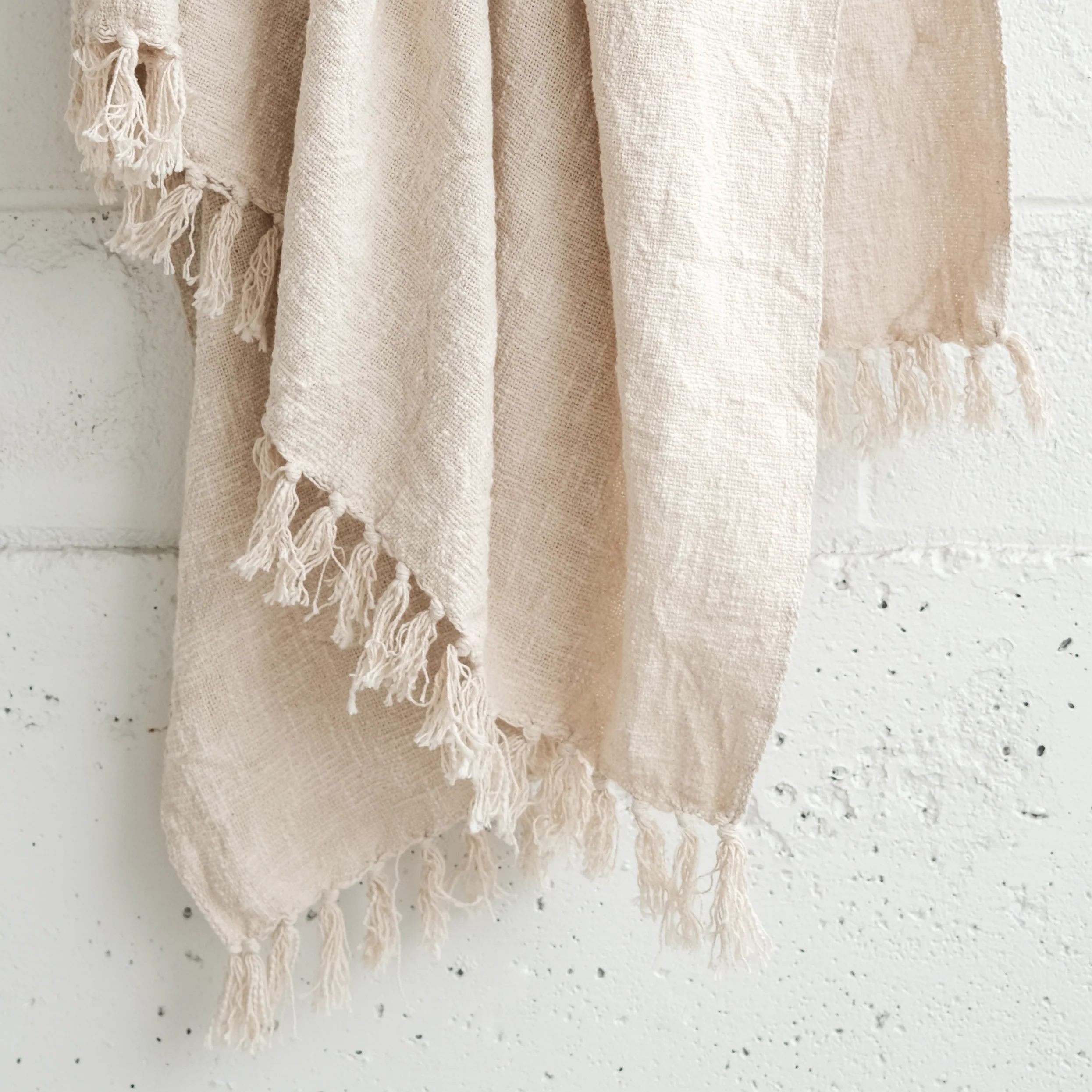 Cotton Throw - Handwoven - Natural Unbleached Cotton - Image 7