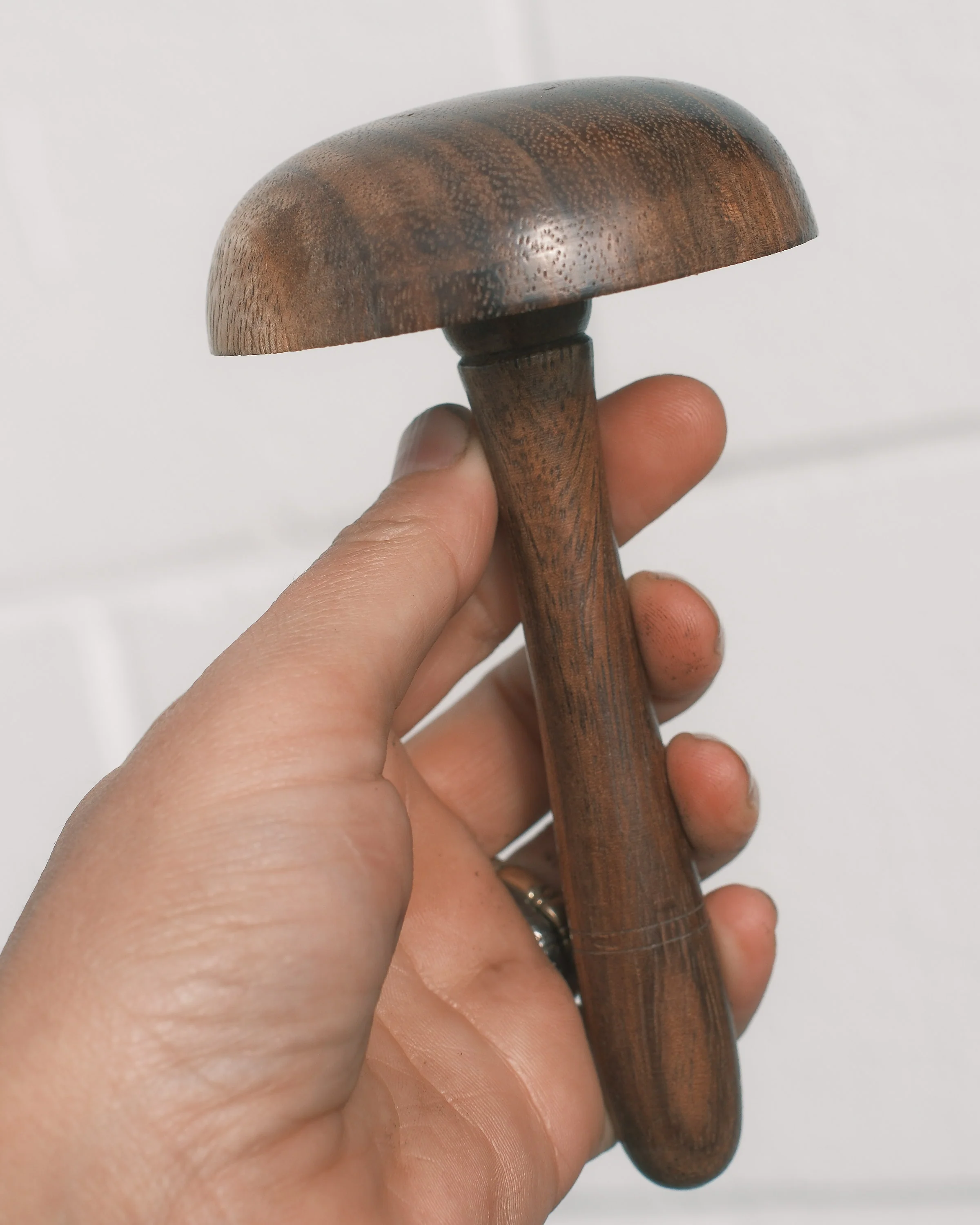 Darning Mushroom - Dark Wood - Handcarved - Image 4