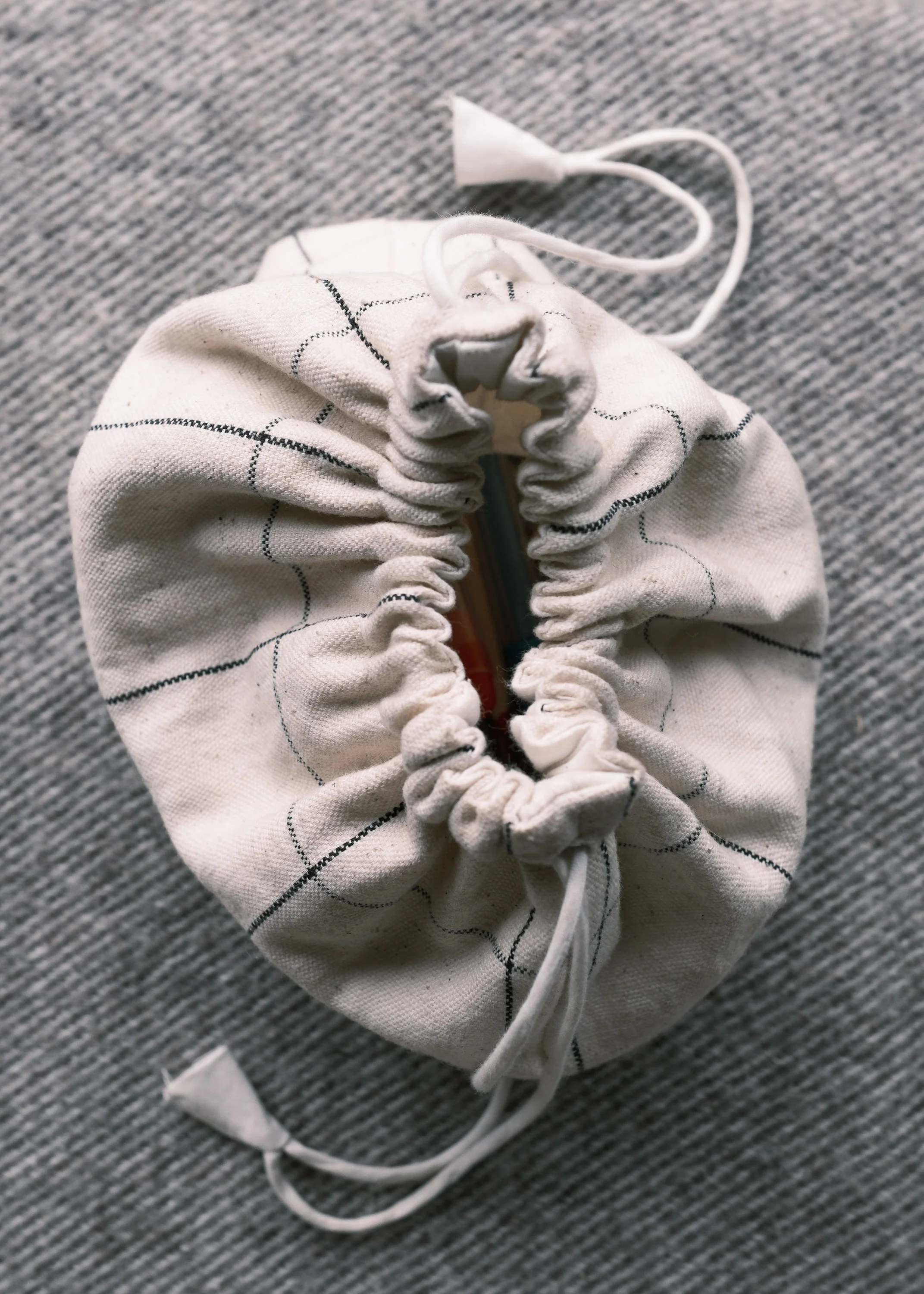 Drawstring Bag - Handwoven Kala Cotton - Diamond - Image 2