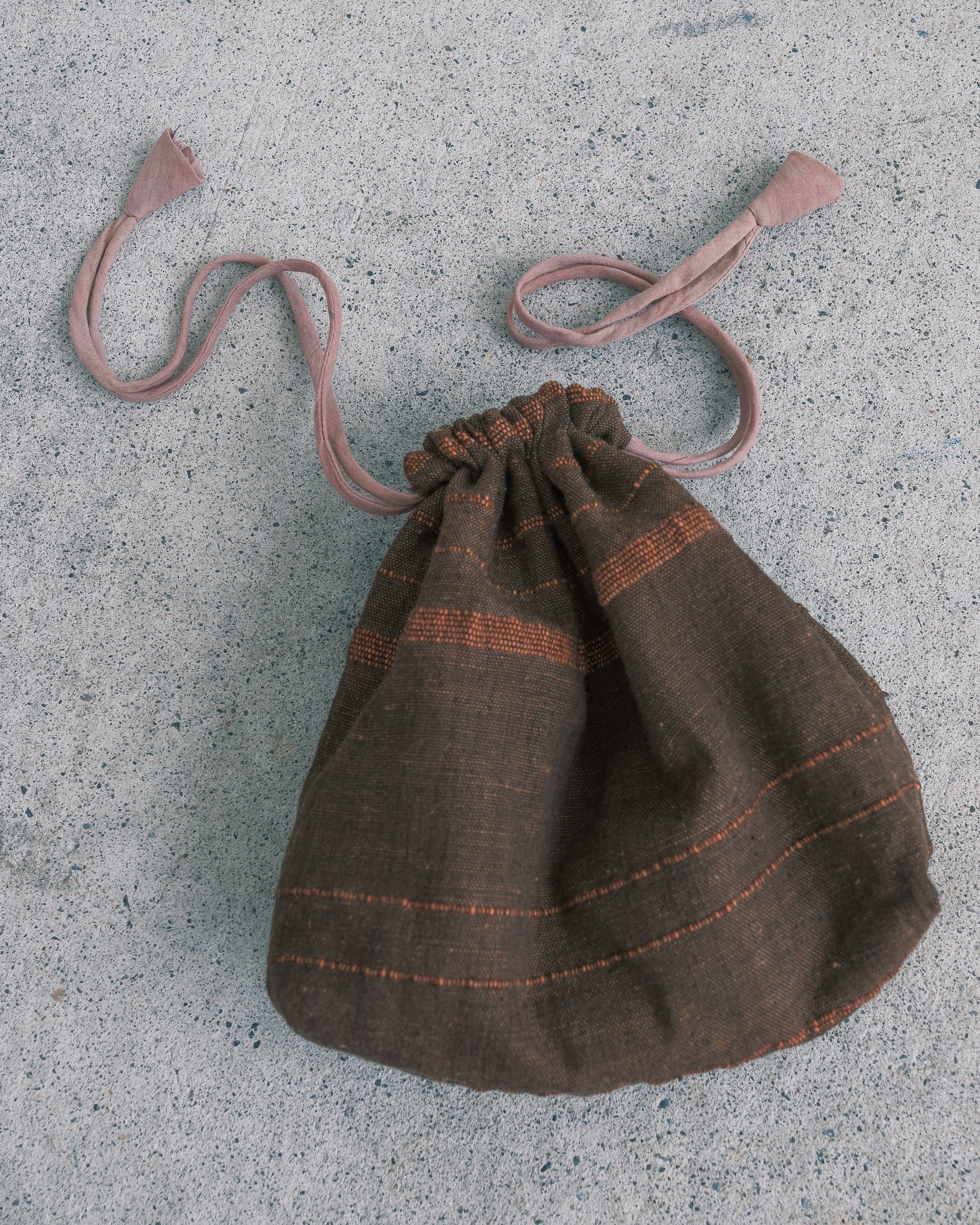 Drawstring Bag - Handwoven Cotton - Rosewood - Image 3