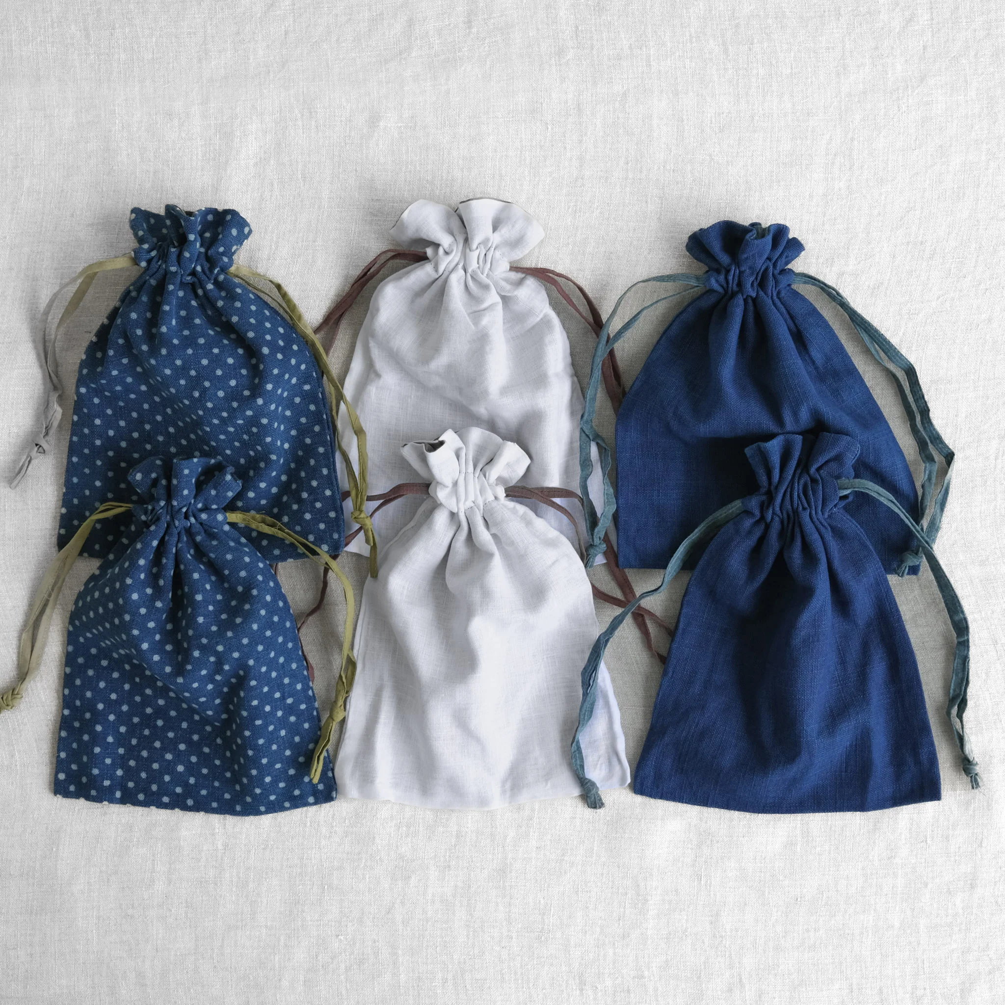 Drawstring Bag - Large - Set of 6 - Blue Bird Day
