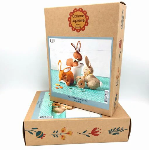 Embroidery Felt Craft Kit by Corinne Lapierre - Bunnies - Image 4