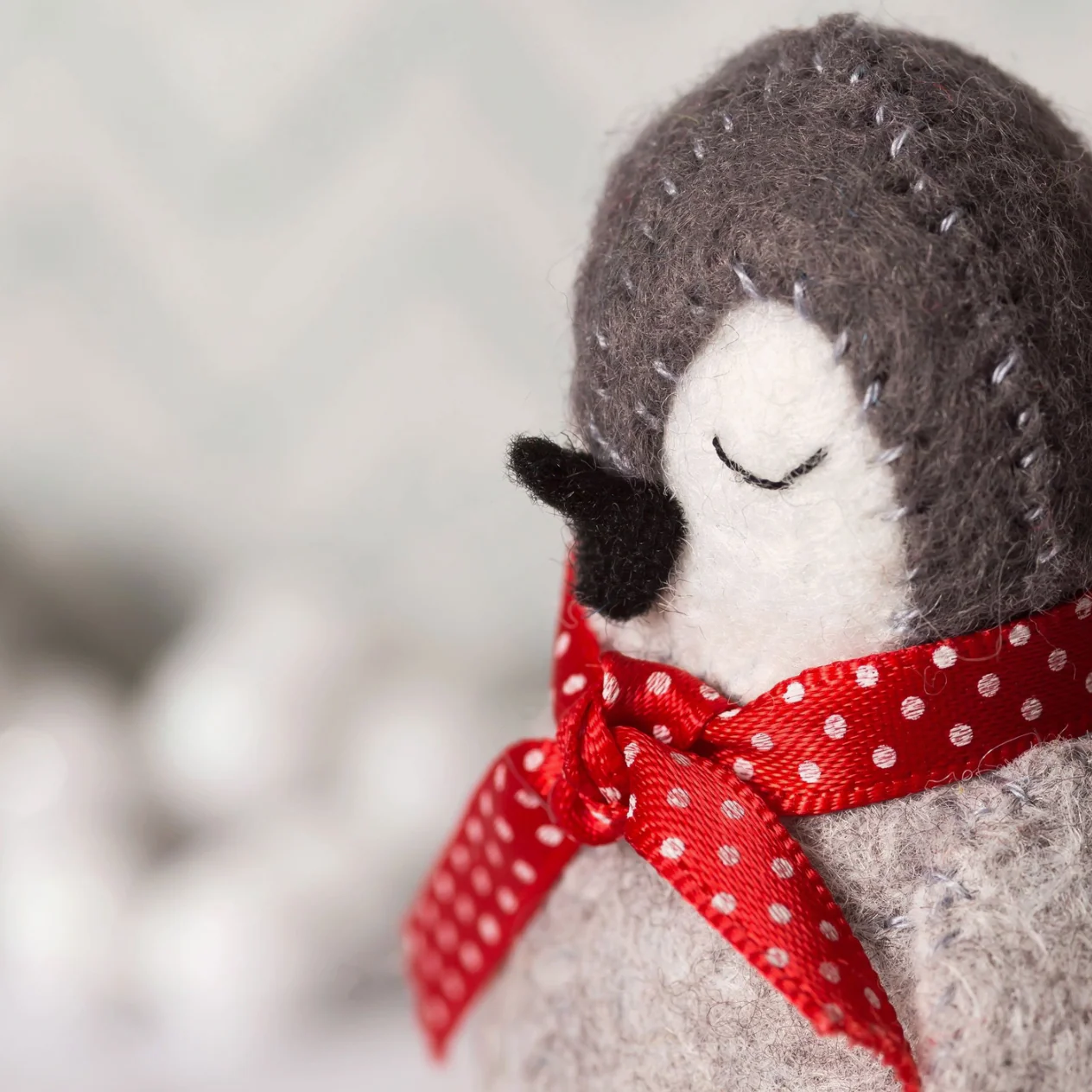 Embroidery Felt Craft Kit by Corinne Lapierre - Baby Penguins - Image 2