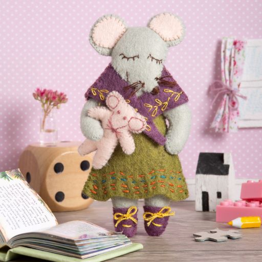 Embroidery Felt Craft Kit by Corinne Lapierre - Little Miss Mouse