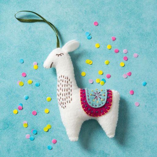 Embroidery Felt Craft Kit by Corinne Lapierre - Llama
