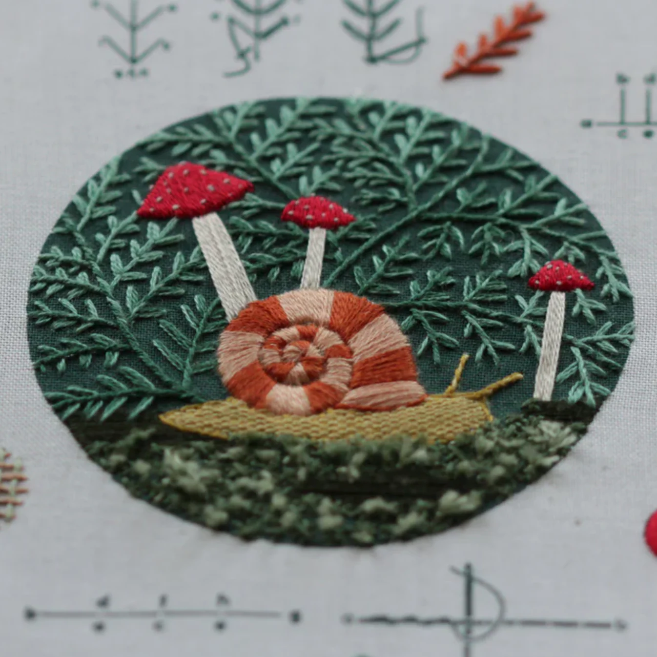 Embroidery Stitch Sampler by Kiriki Press - Forest Floor - Image 3