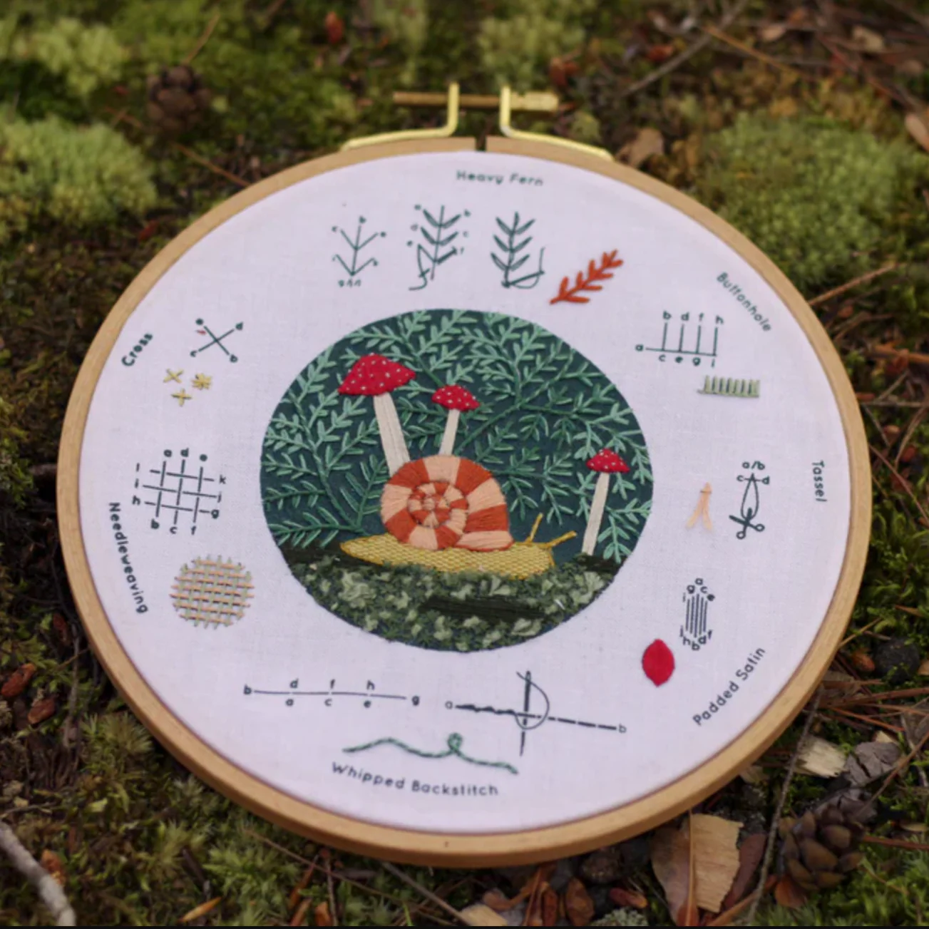 Embroidery Stitch Sampler by Kiriki Press - Forest Floor - Image 4