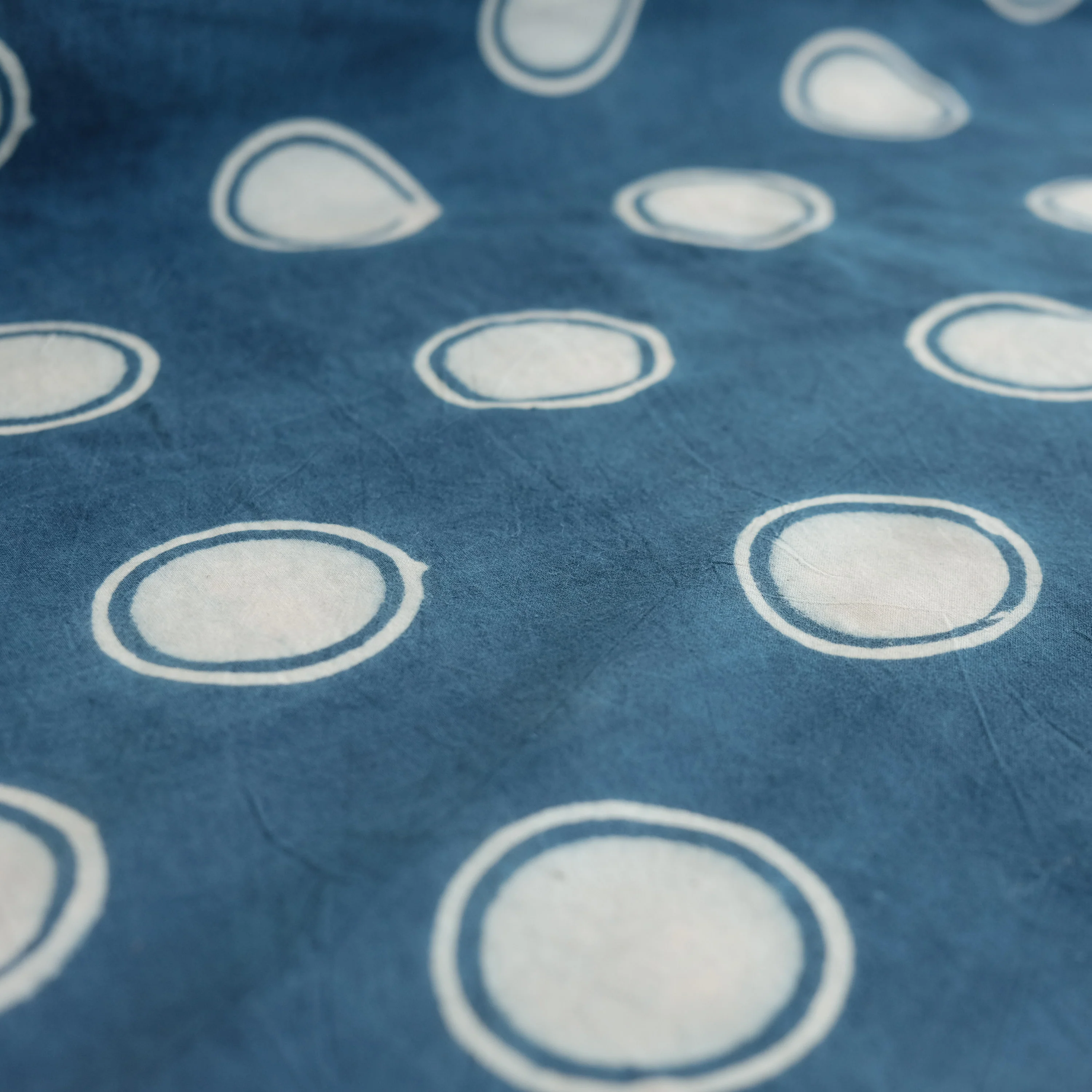 Fabric - Organic Cotton Block Printed with Natural Dyes - Indigo Moon - Image 4