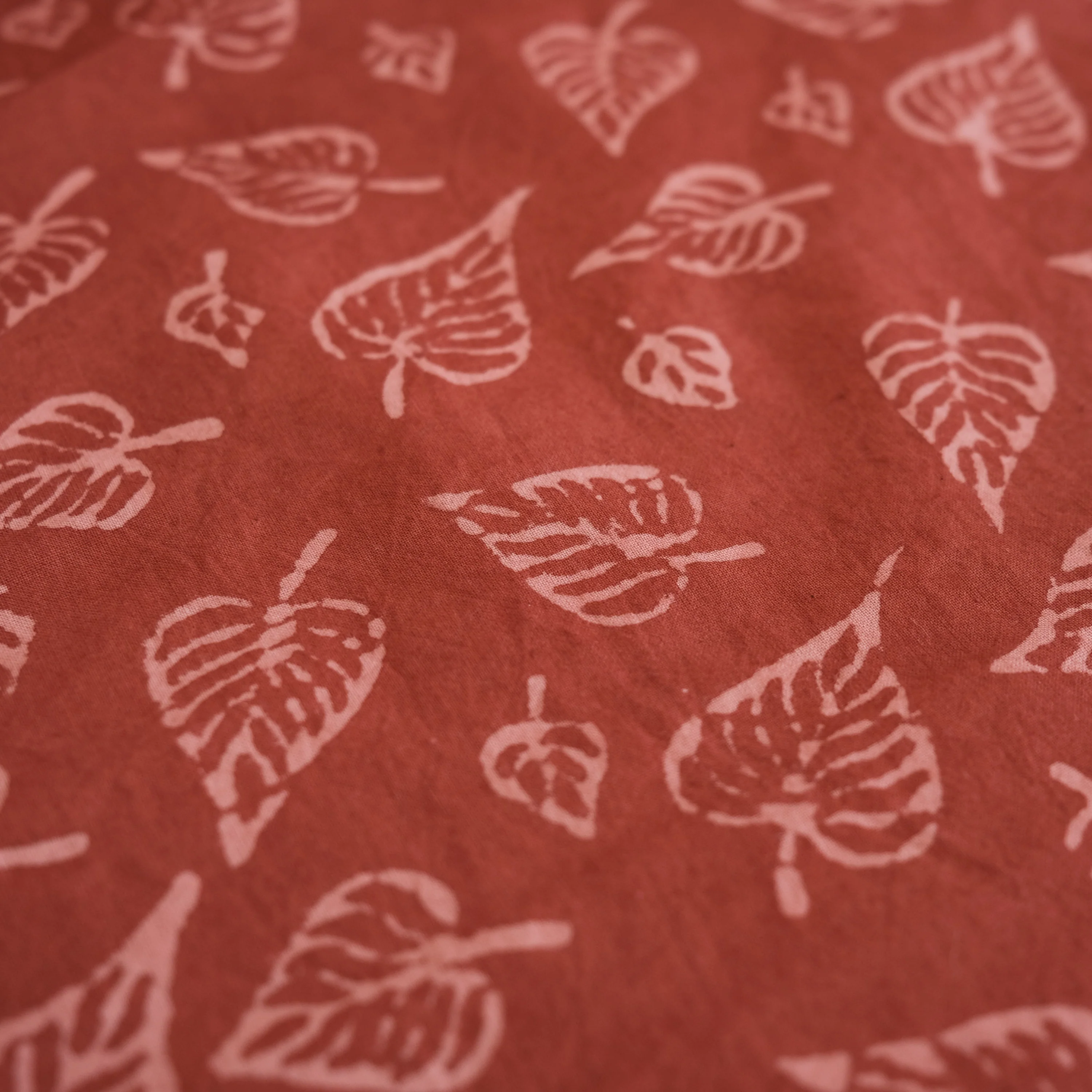 Fabric - Organic Cotton Block Printed with Natural Dyes - Madder Leaf - Image 4