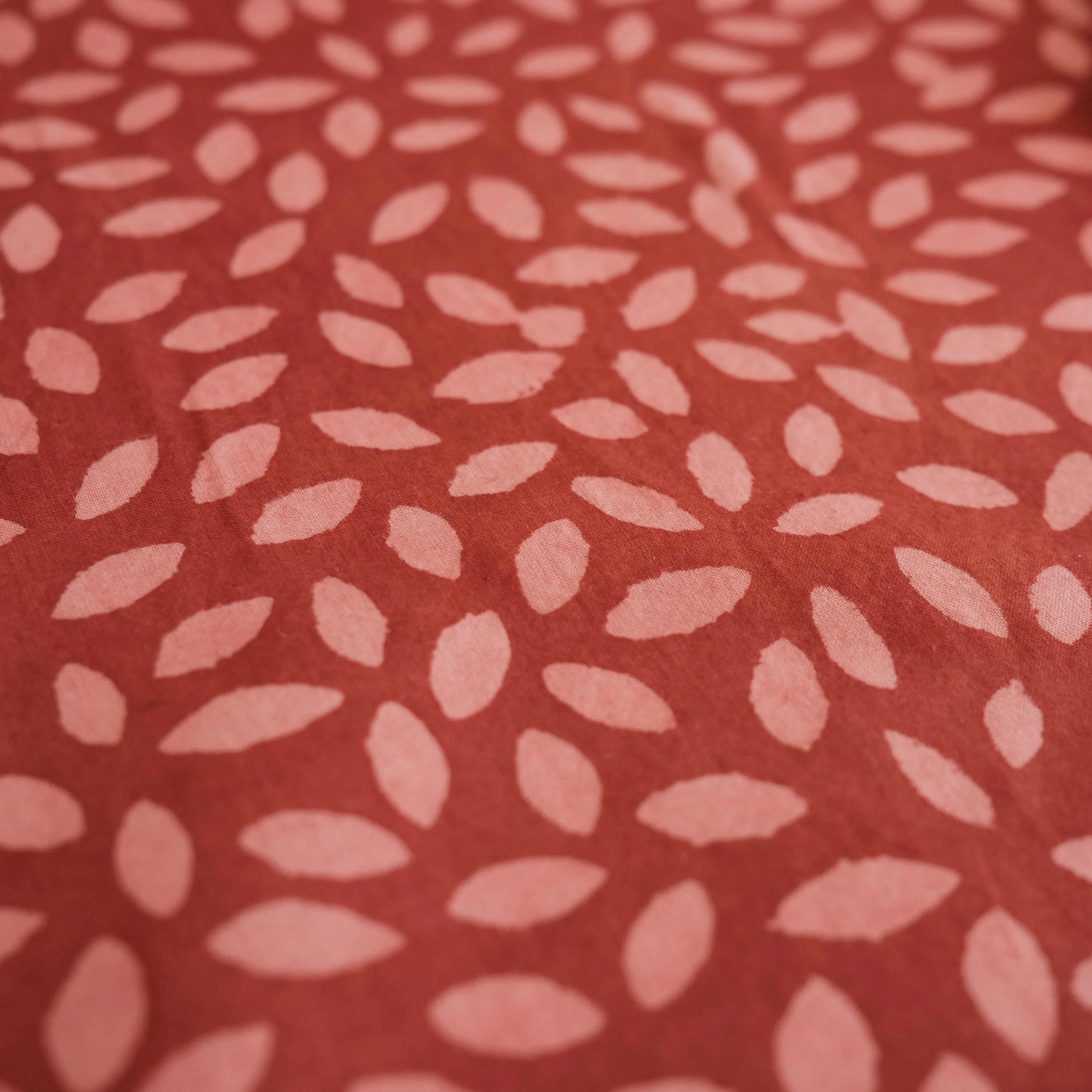 Fabric - Organic Cotton Block Printed with Natural Dyes - Madder Petals - Image 4