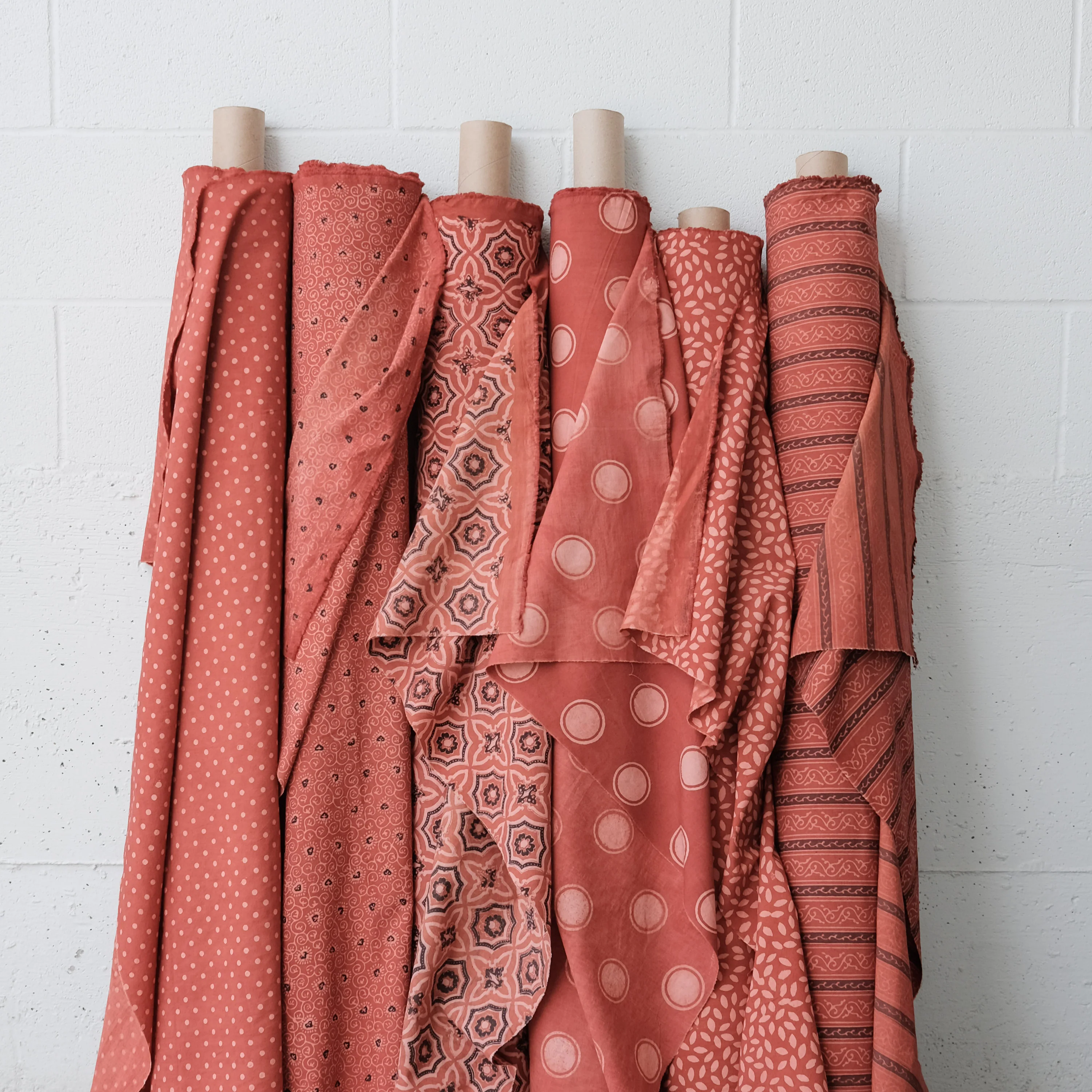 Fabric - Organic Cotton Block Printed with Natural Dyes - Madder Petite Flower - Image 5