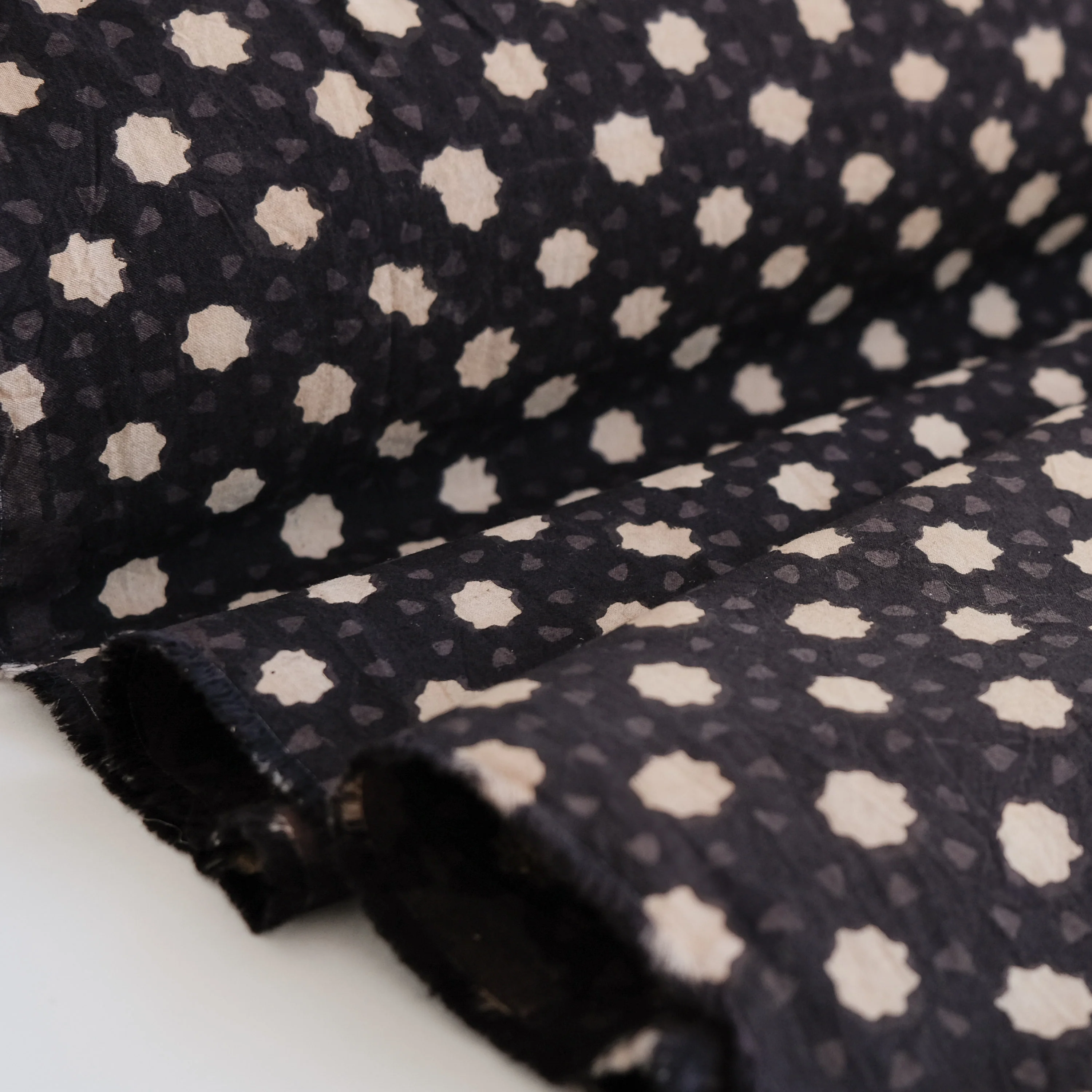 Fabric - Organic Cotton Block Printed with Natural Dyes - Night Star Map - Image 3