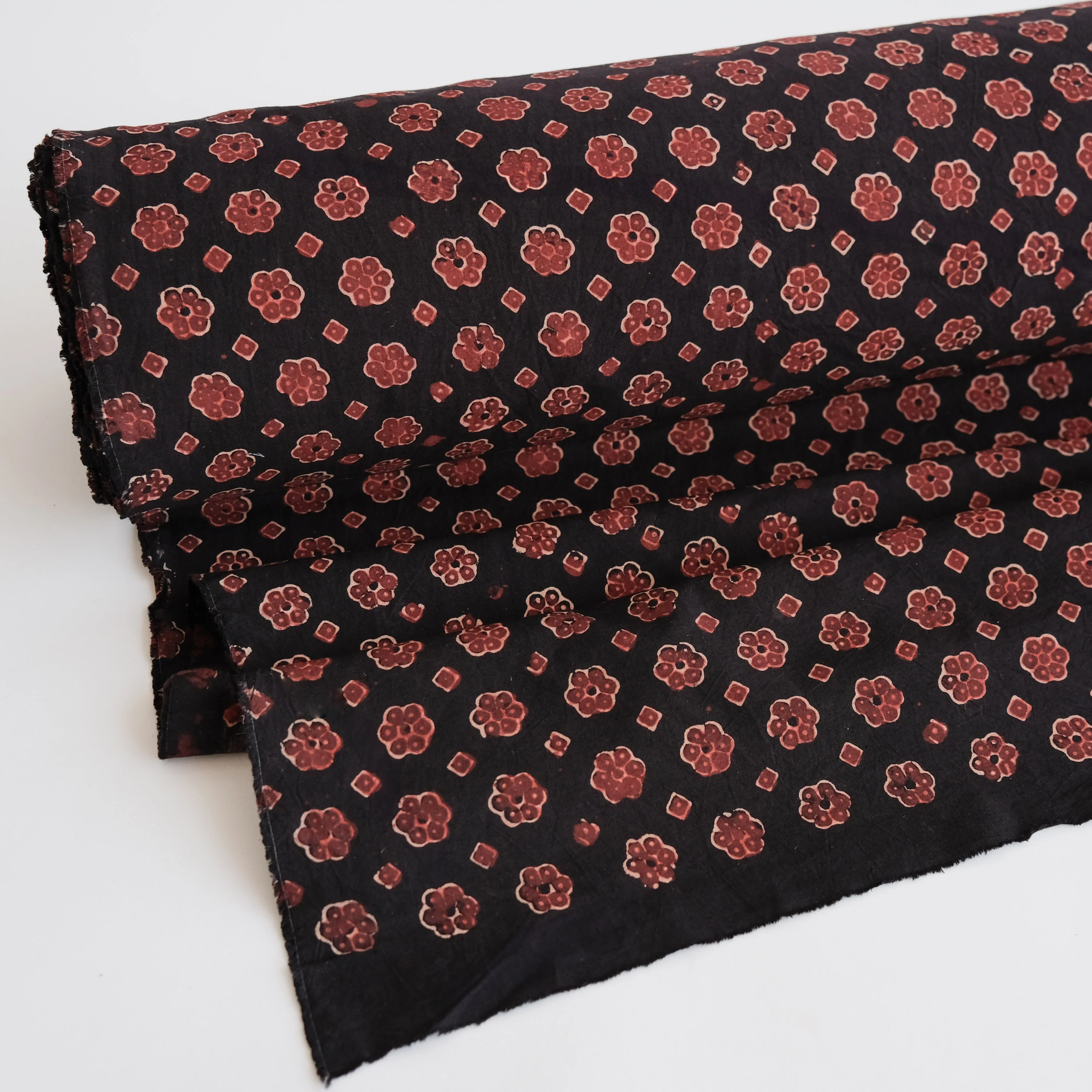 Fabric - Organic Cotton Block Printed with Natural Dyes - Petite Flower