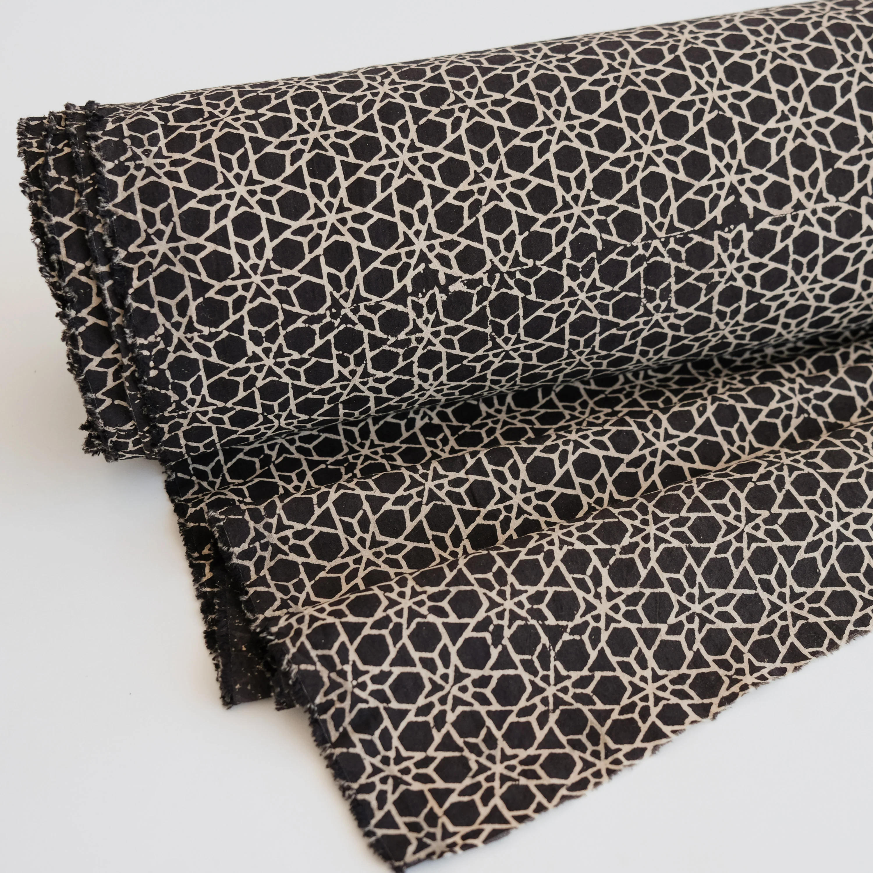 Fabric - Organic Cotton Block Printed with Natural Dyes - Sacred Geometry