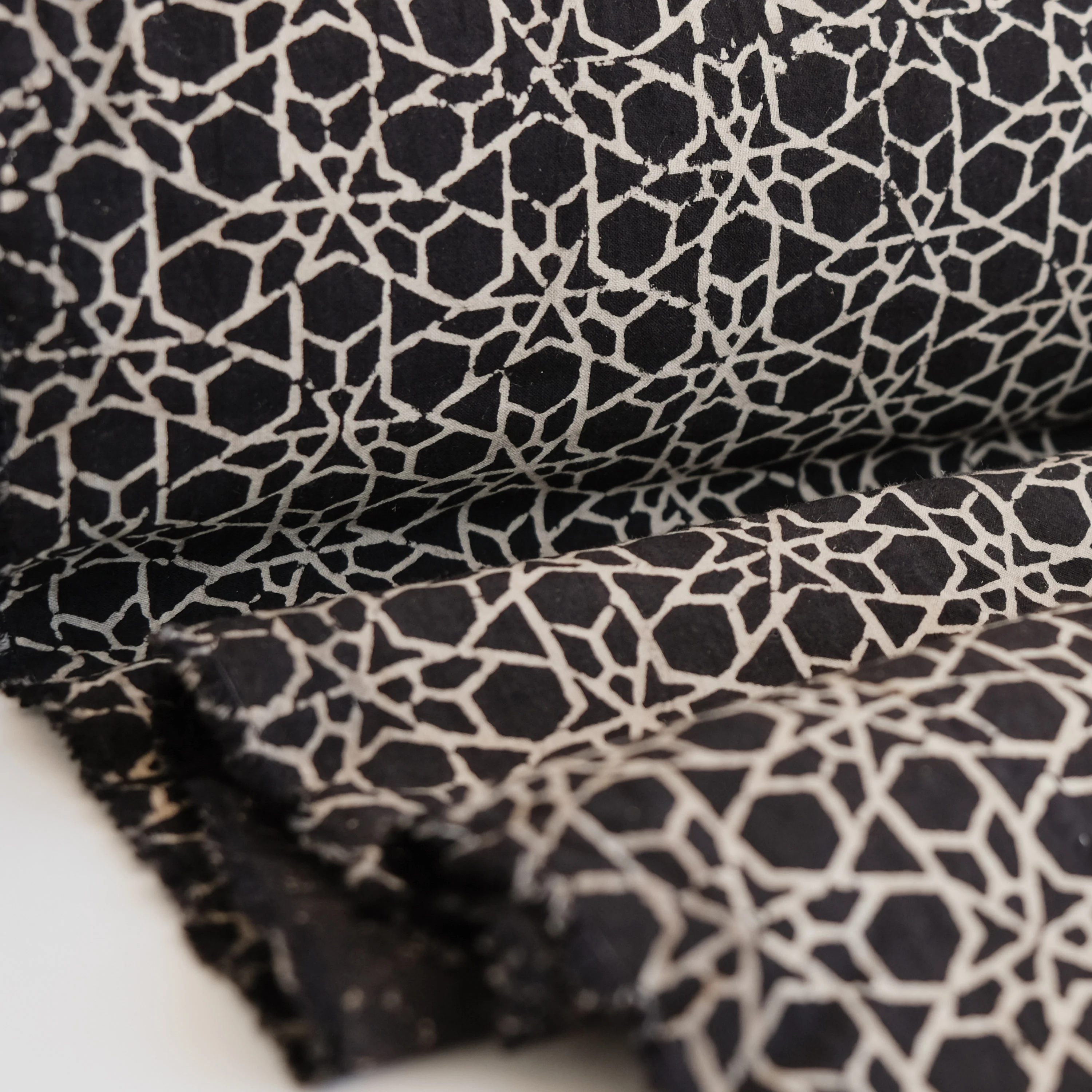 Fabric - Organic Cotton Block Printed with Natural Dyes - Sacred Geometry - Image 2