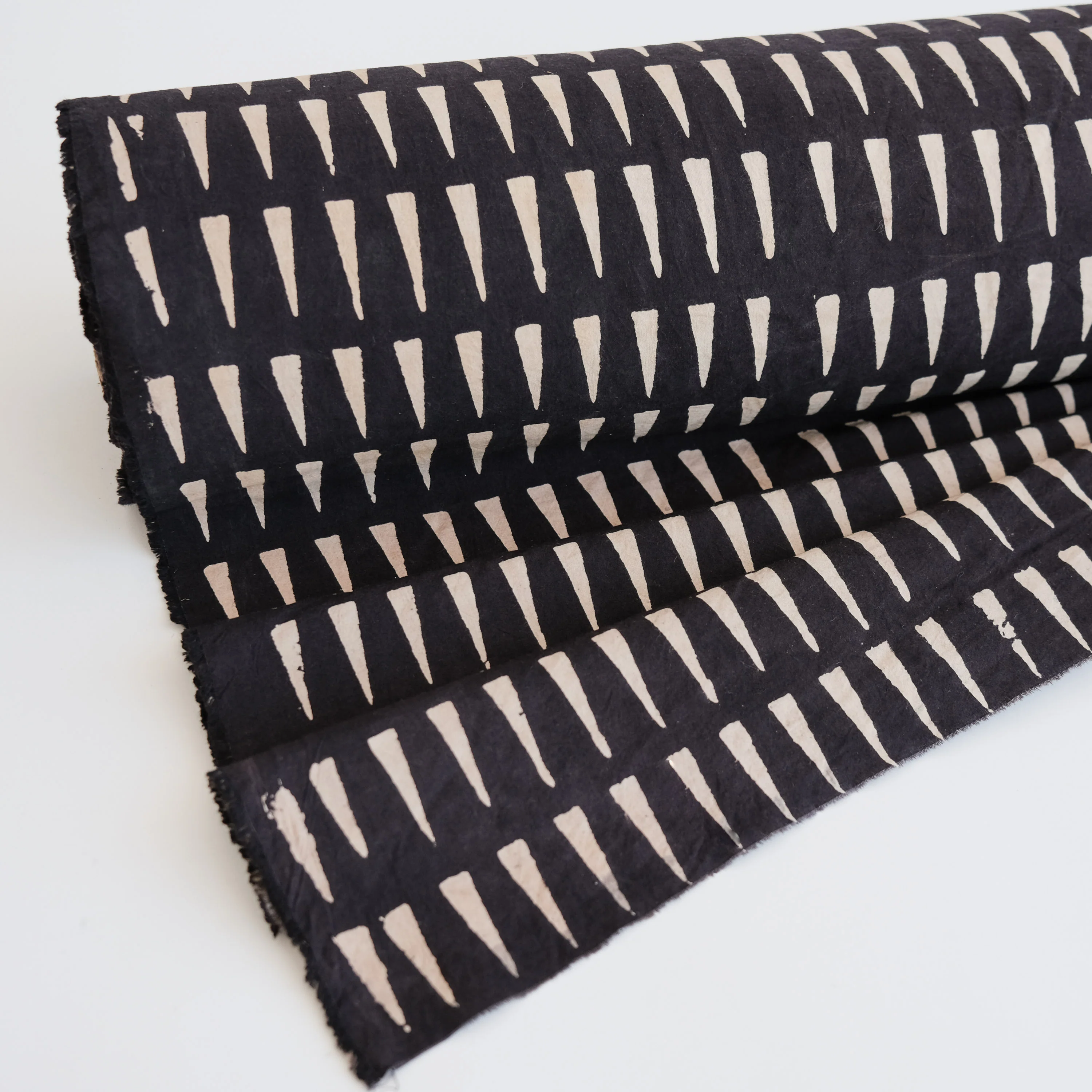 Fabric - Organic Cotton Block Printed with Natural Dyes - Shadow Peaks