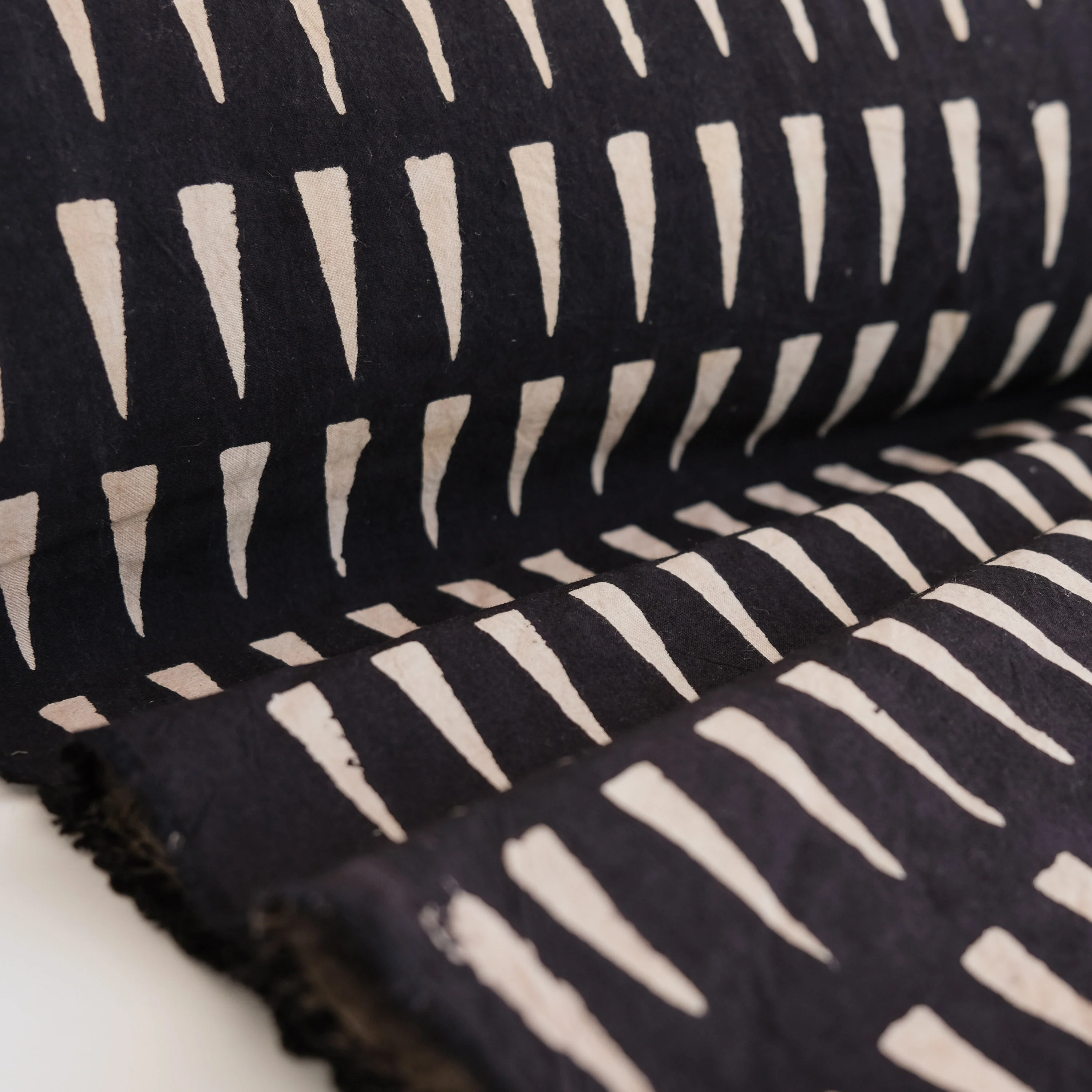 Fabric - Organic Cotton Block Printed with Natural Dyes - Shadow Peaks - Image 3