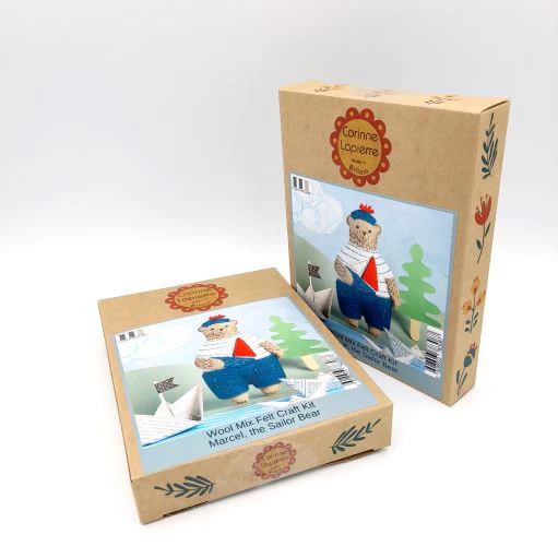 Embroidery Felt Craft Kit by Corinne Lapierre - Marcel, the Sailor Bear - Image 2