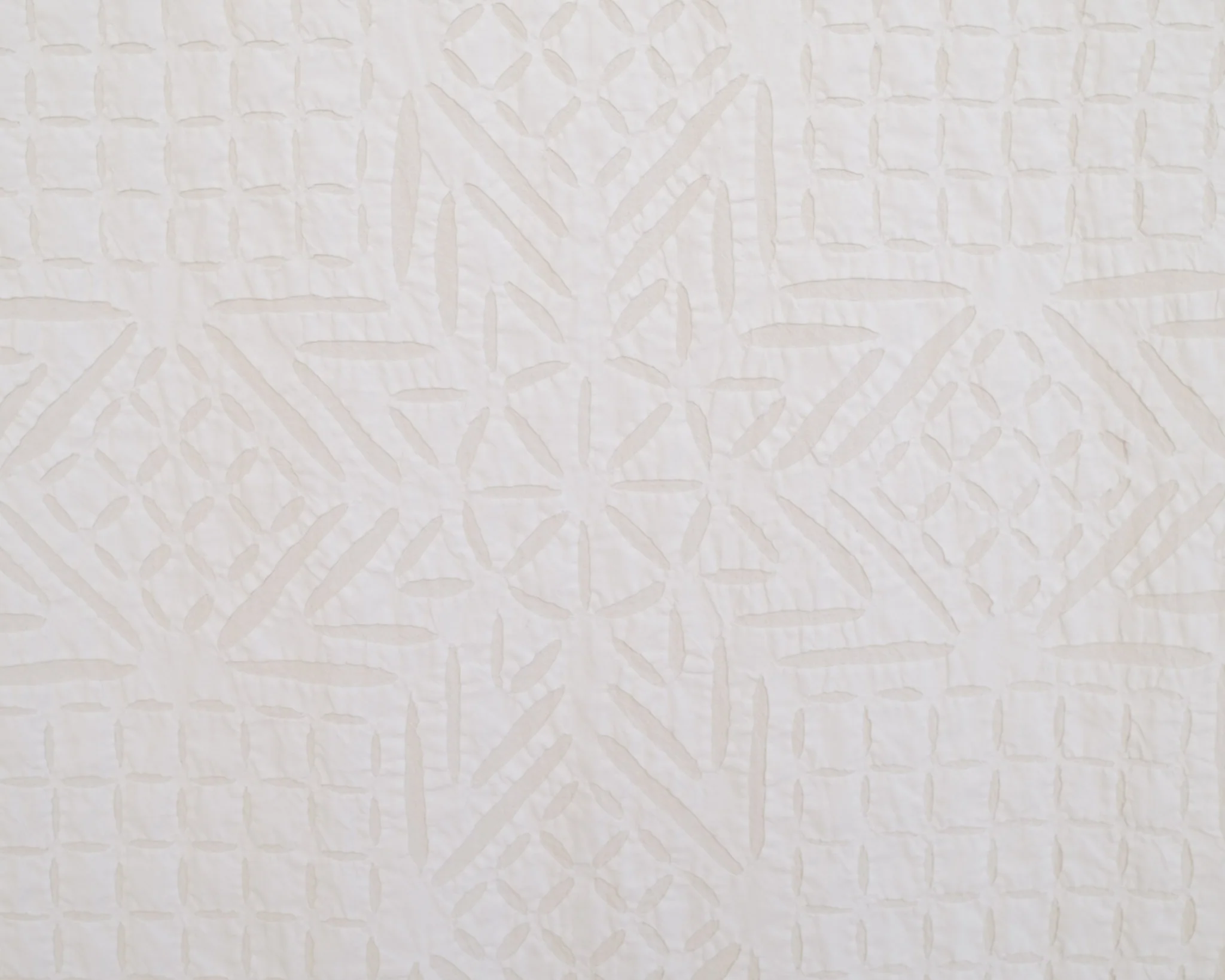Handstitched Appliqué - White on Natural - Queen/King - Starburst - Image 5