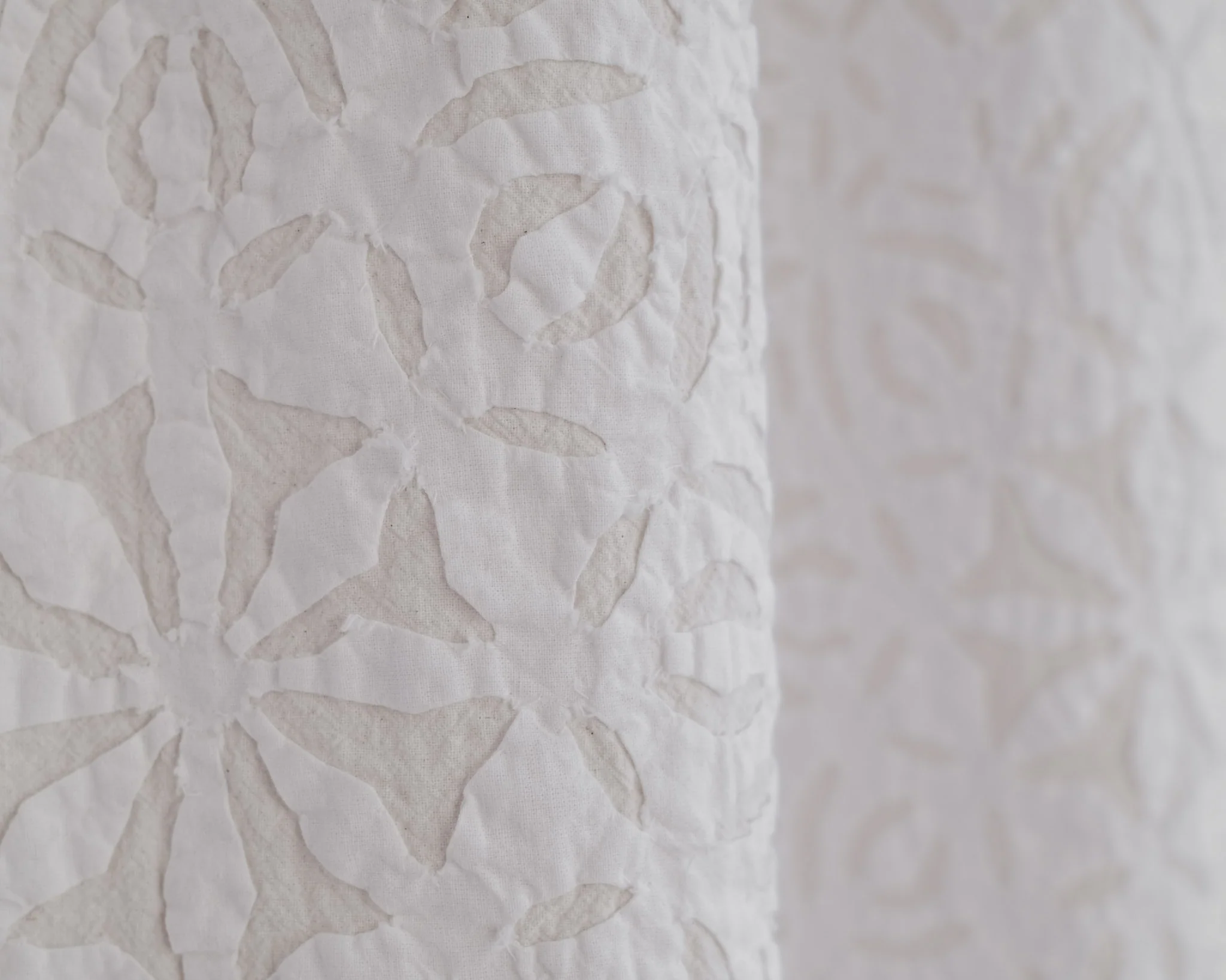 Handstitched Appliqué - White on Natural - Blossom - Image 6