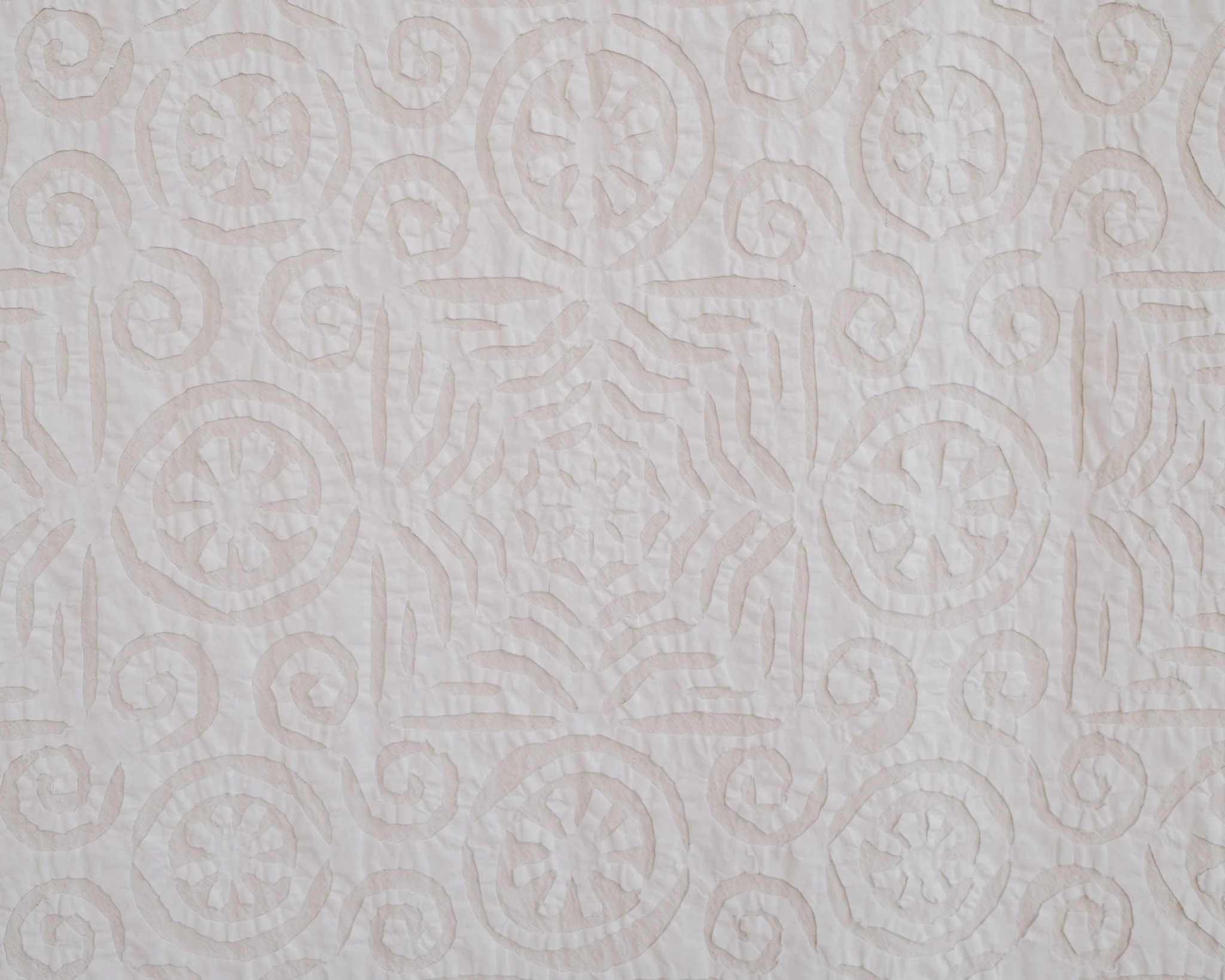 Handstitched Appliqué - Single/Twin - White on Natural - Lantern - Image 4