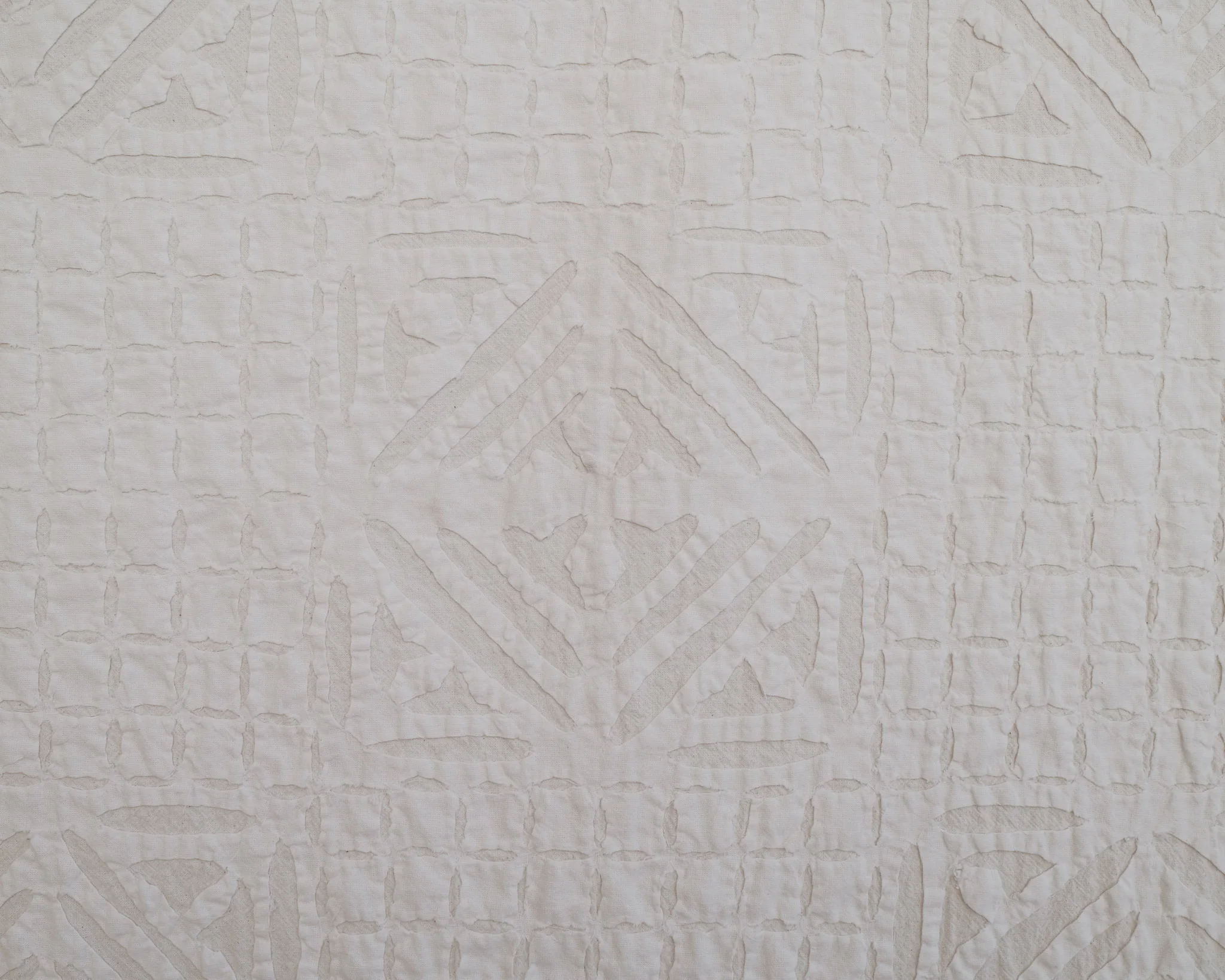 Handstitched Appliqué - White on Natural - Single/Twin - Stained Glass - Image 4