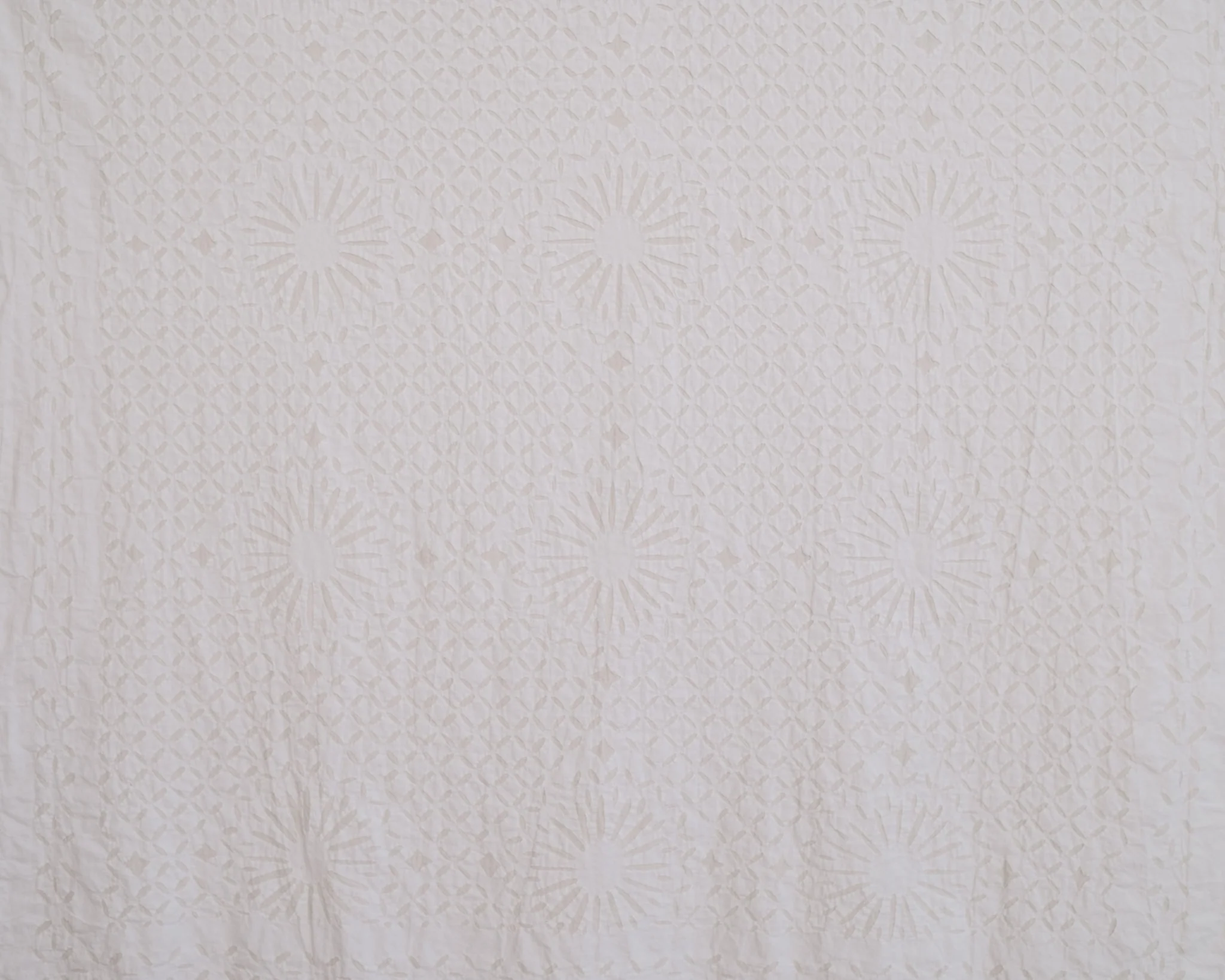 Handstitched Appliqué - White on Natural - Single/Twin - Sun - Image 5
