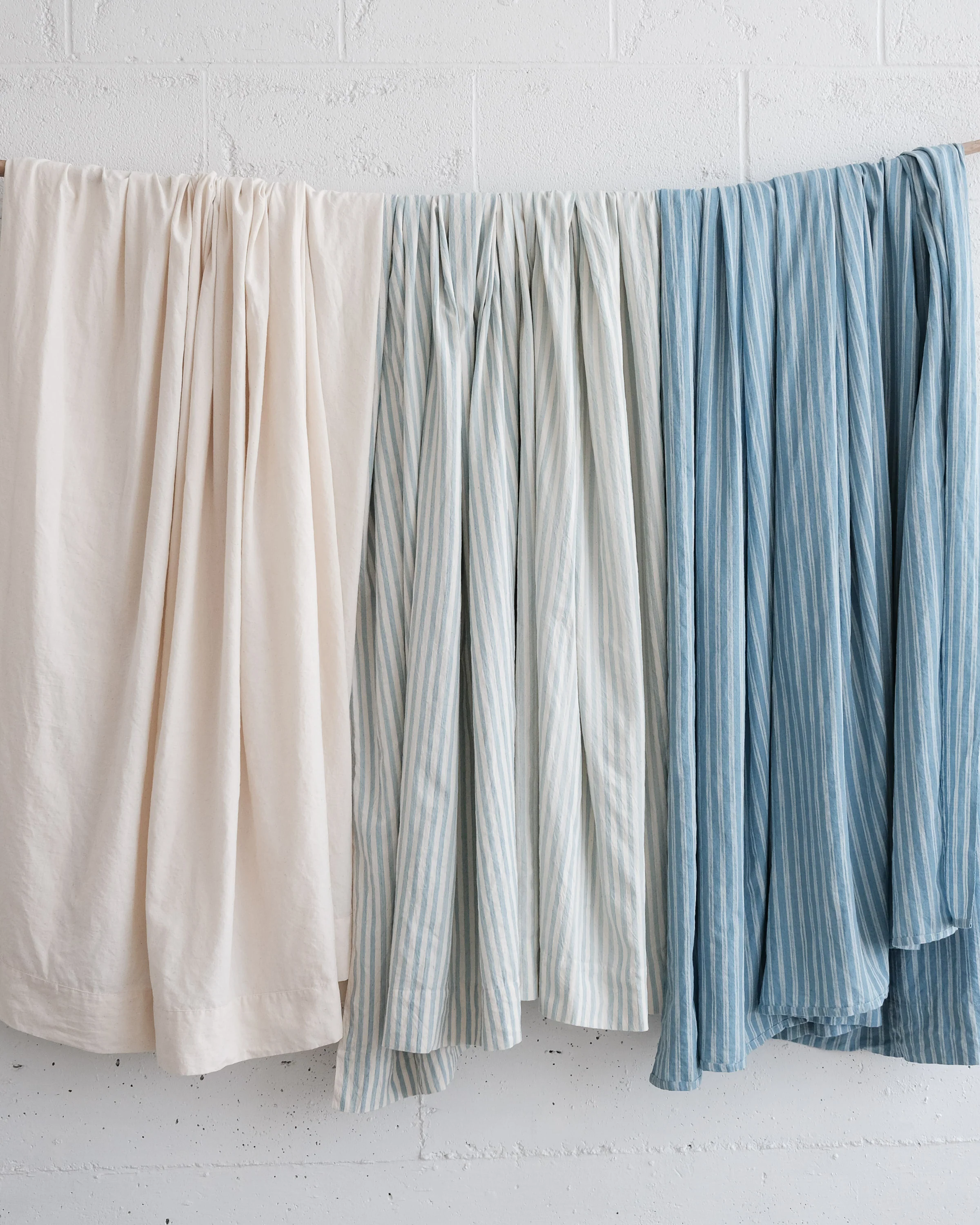 Handwoven Cotton Sheet - Soft Indigo - Image 4
