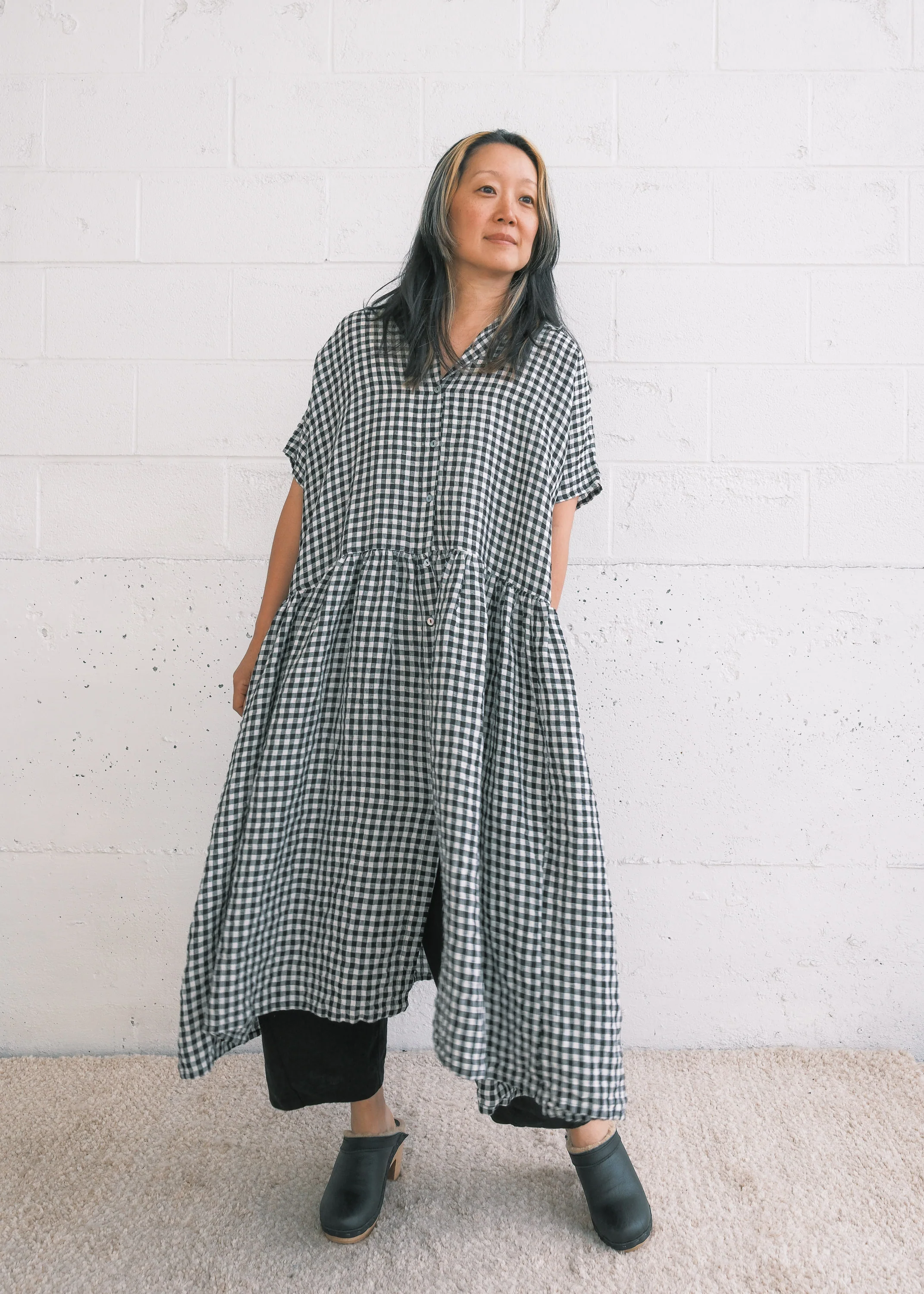 Hibiscus Dress - Handwoven Linen - Gingham - Image 4