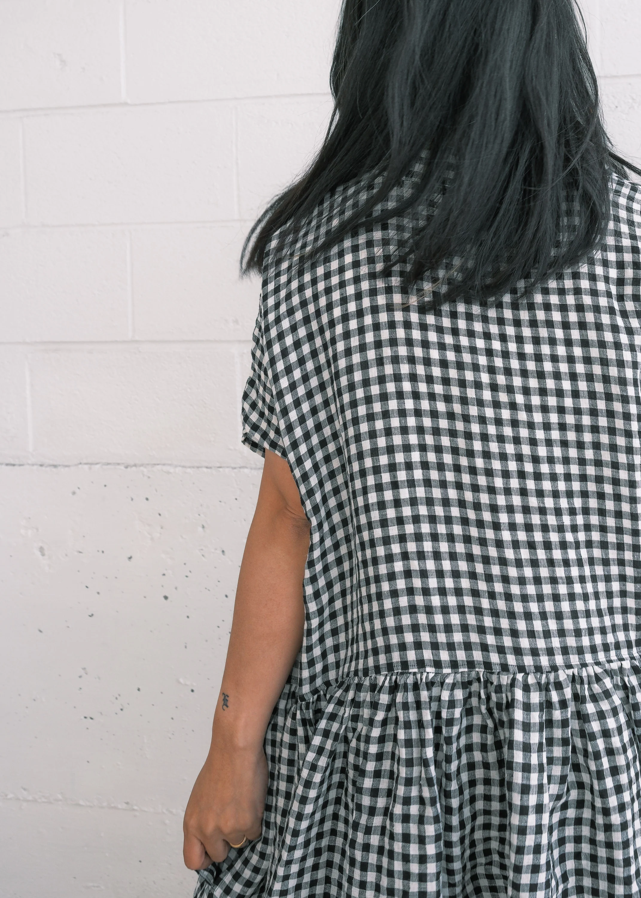 Hibiscus Dress - Handwoven Linen - Gingham - Image 7