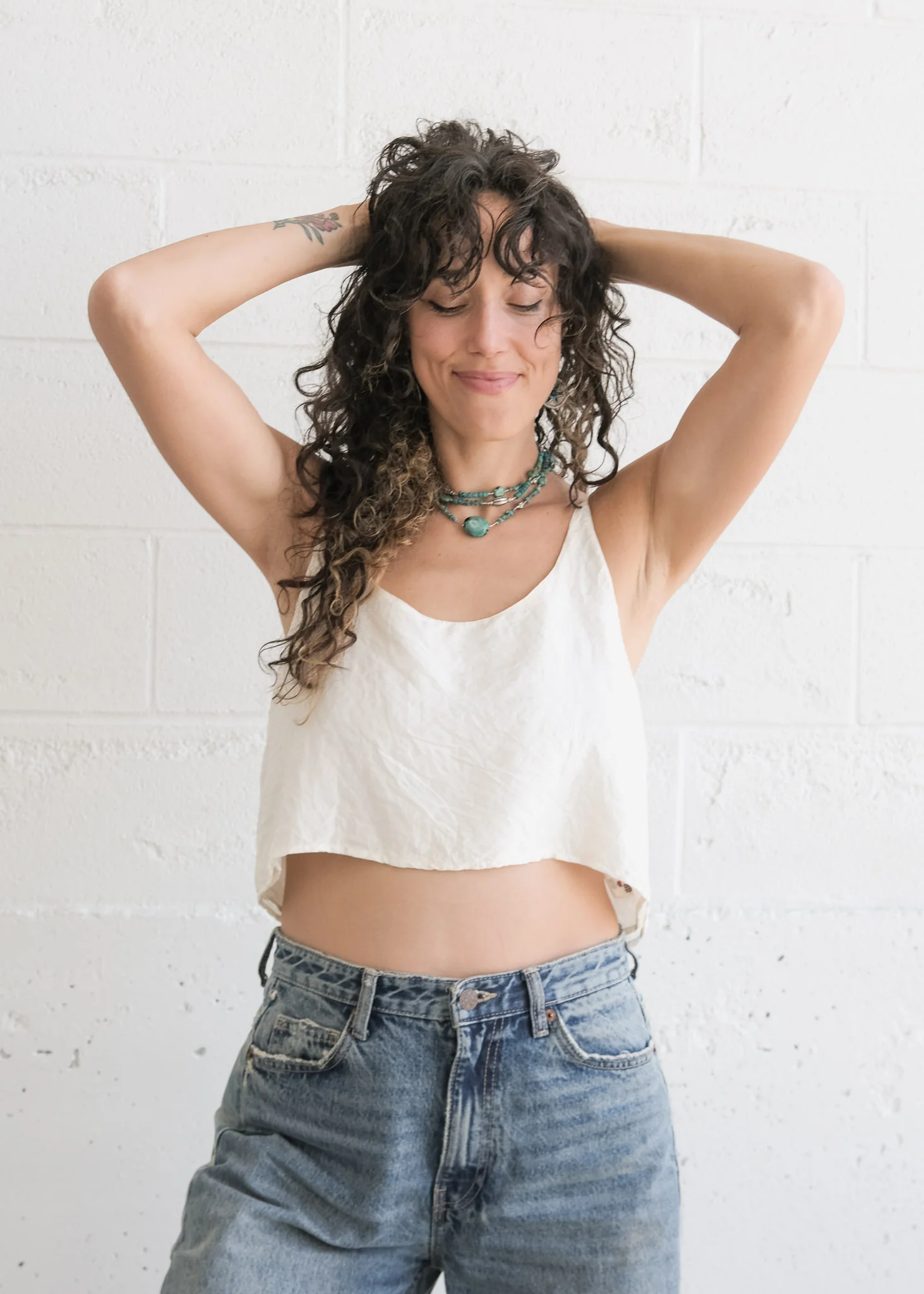 Hibiscus Crop Tank - Handwoven Mulberry Silk - Image 7