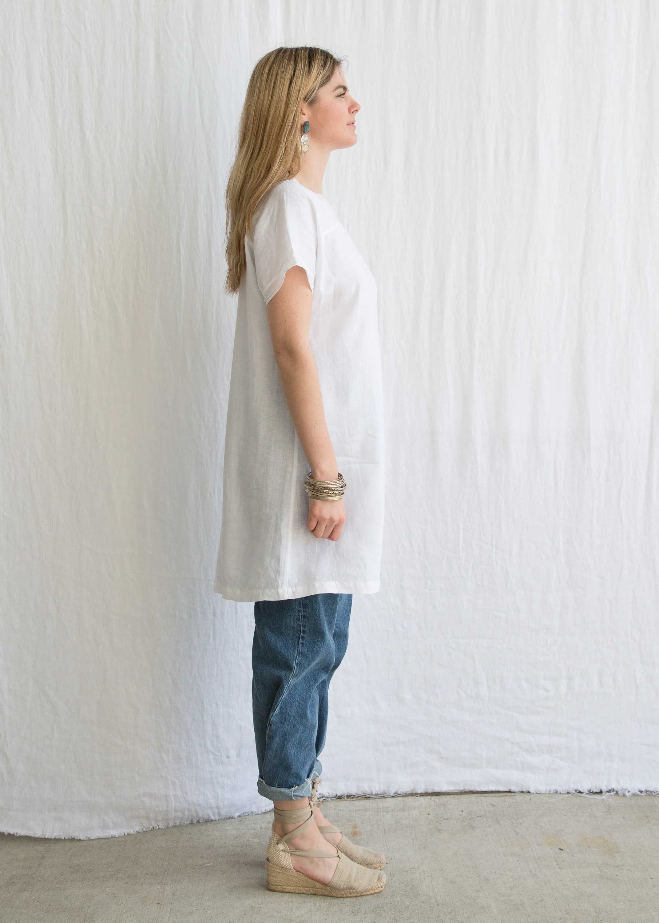 Hunza Top Linen - White - Image 3