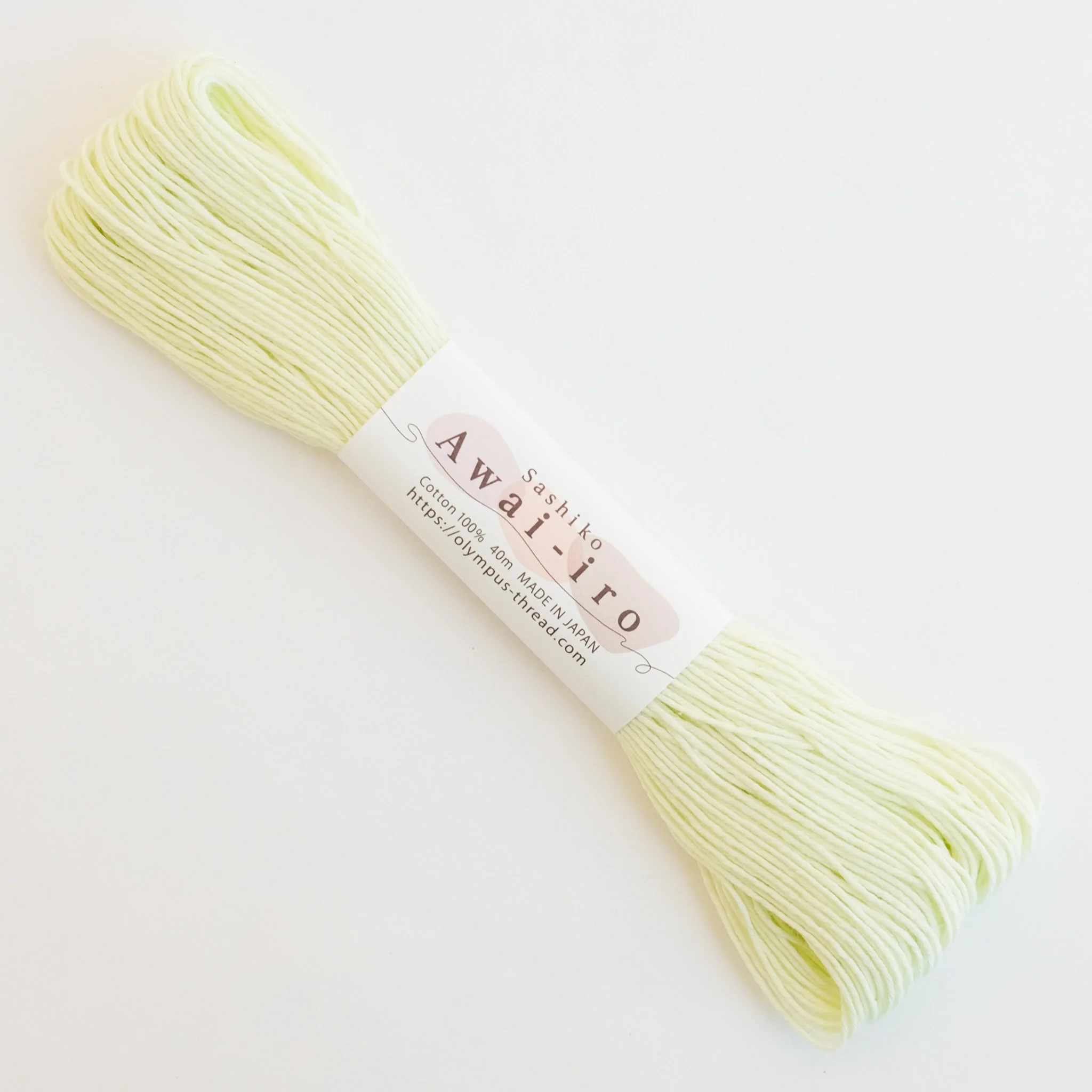 Japanese Sashiko Thread - Lime Yellow 40m