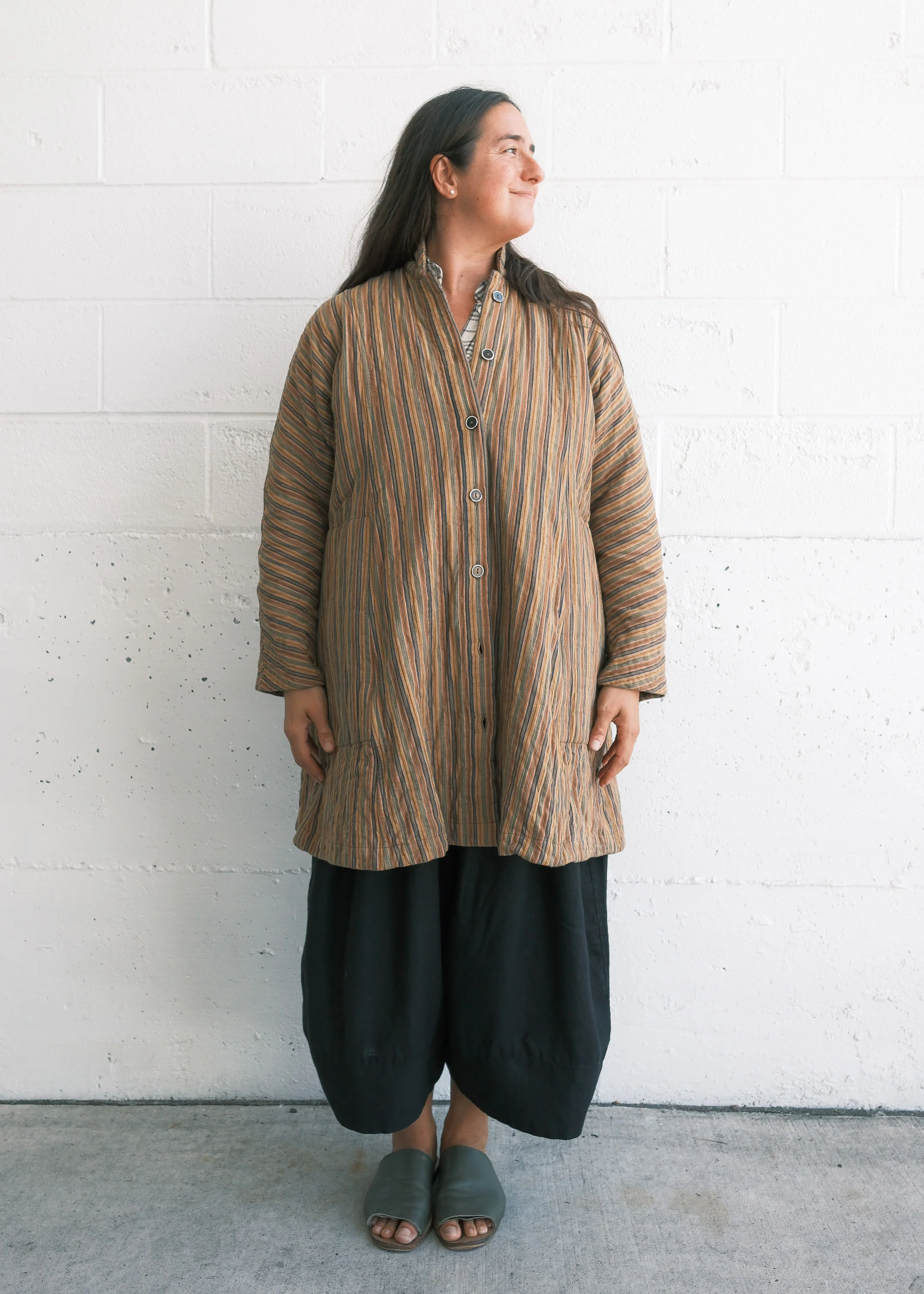 Quilted Jasmine Coat - Organic Cotton - Sand Dune - Image 4
