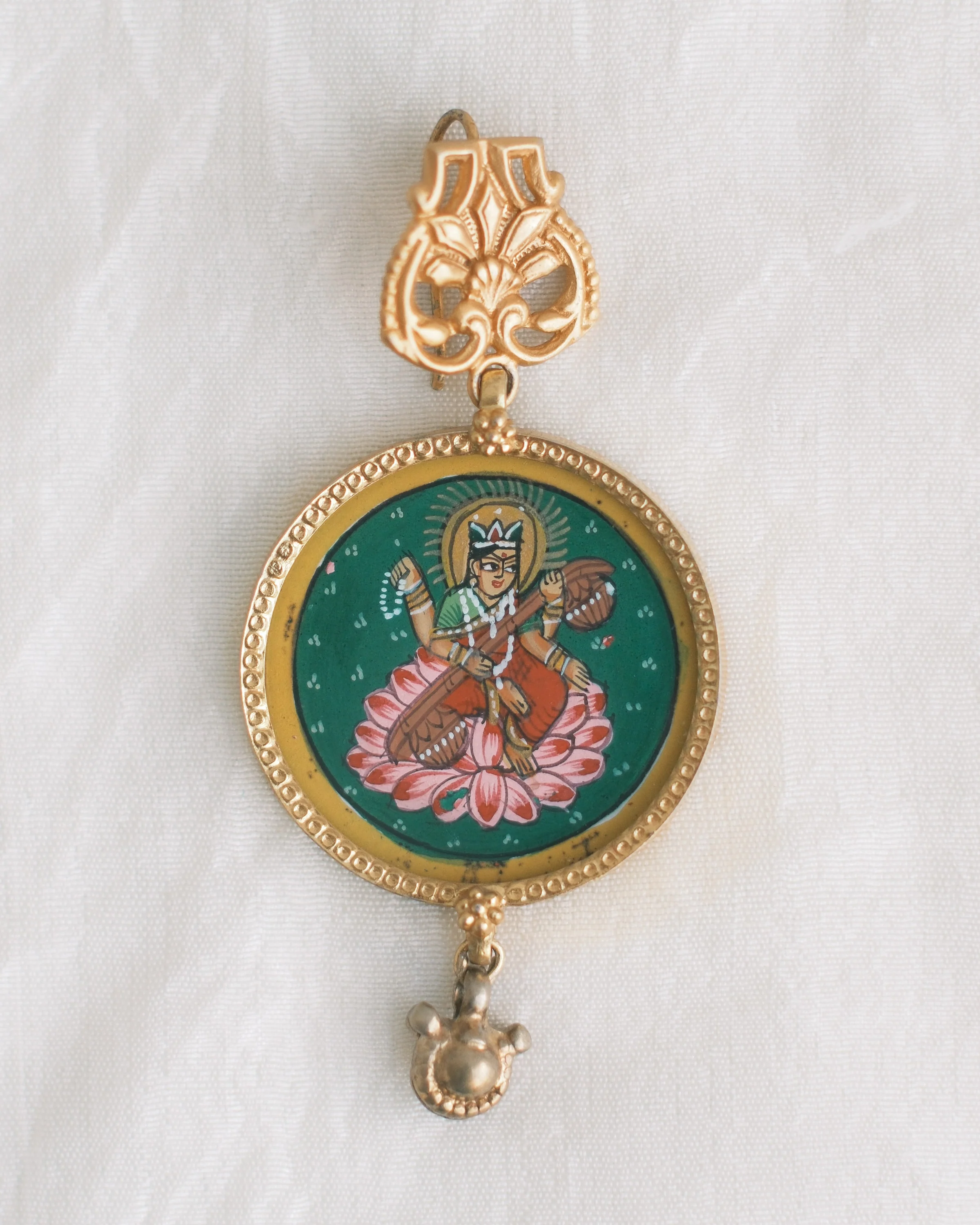 Jewellery - Hand Painted Earrings - Golden Shiva - Image 2