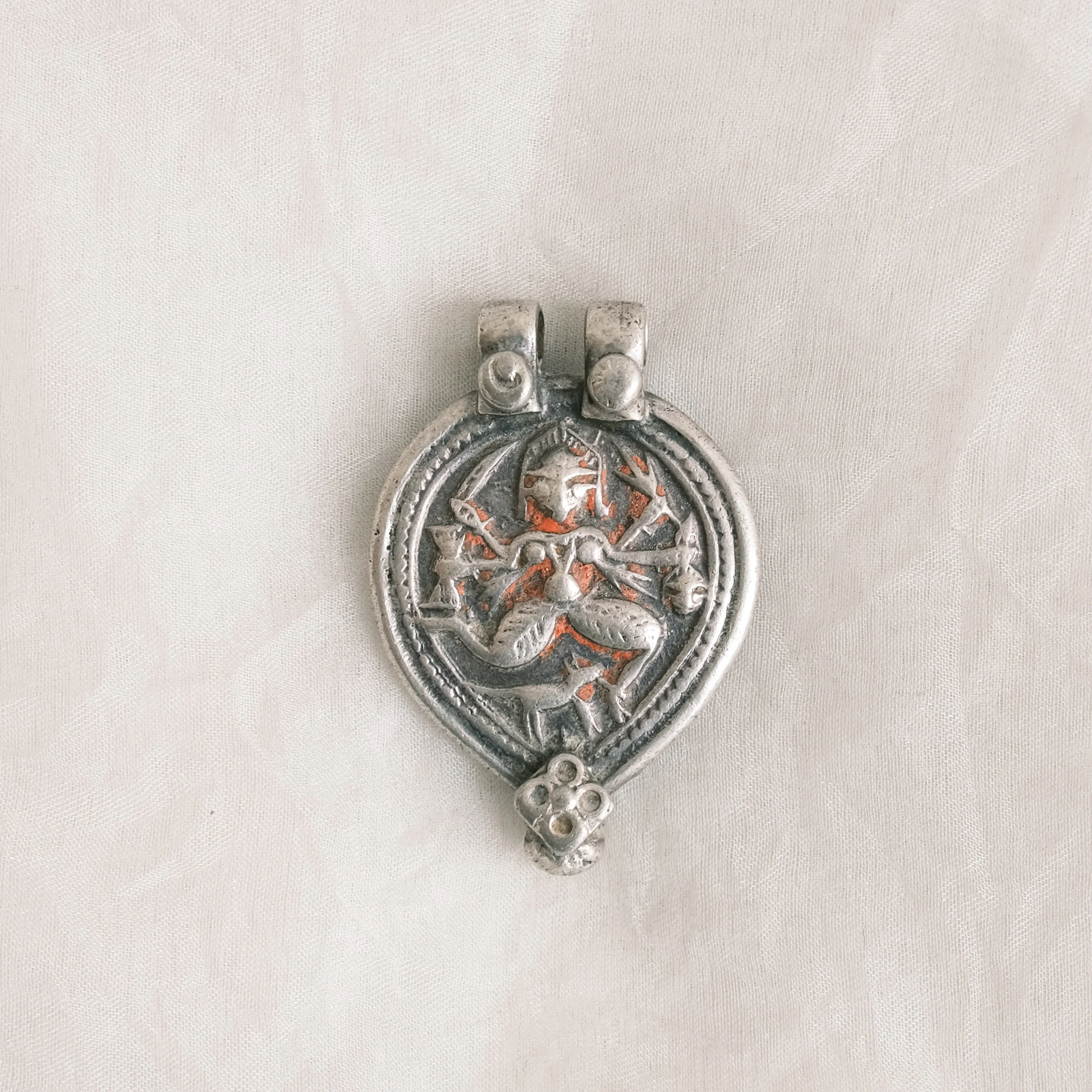 Jewellery - Pendant - Vintage Silver Durga Warrior
