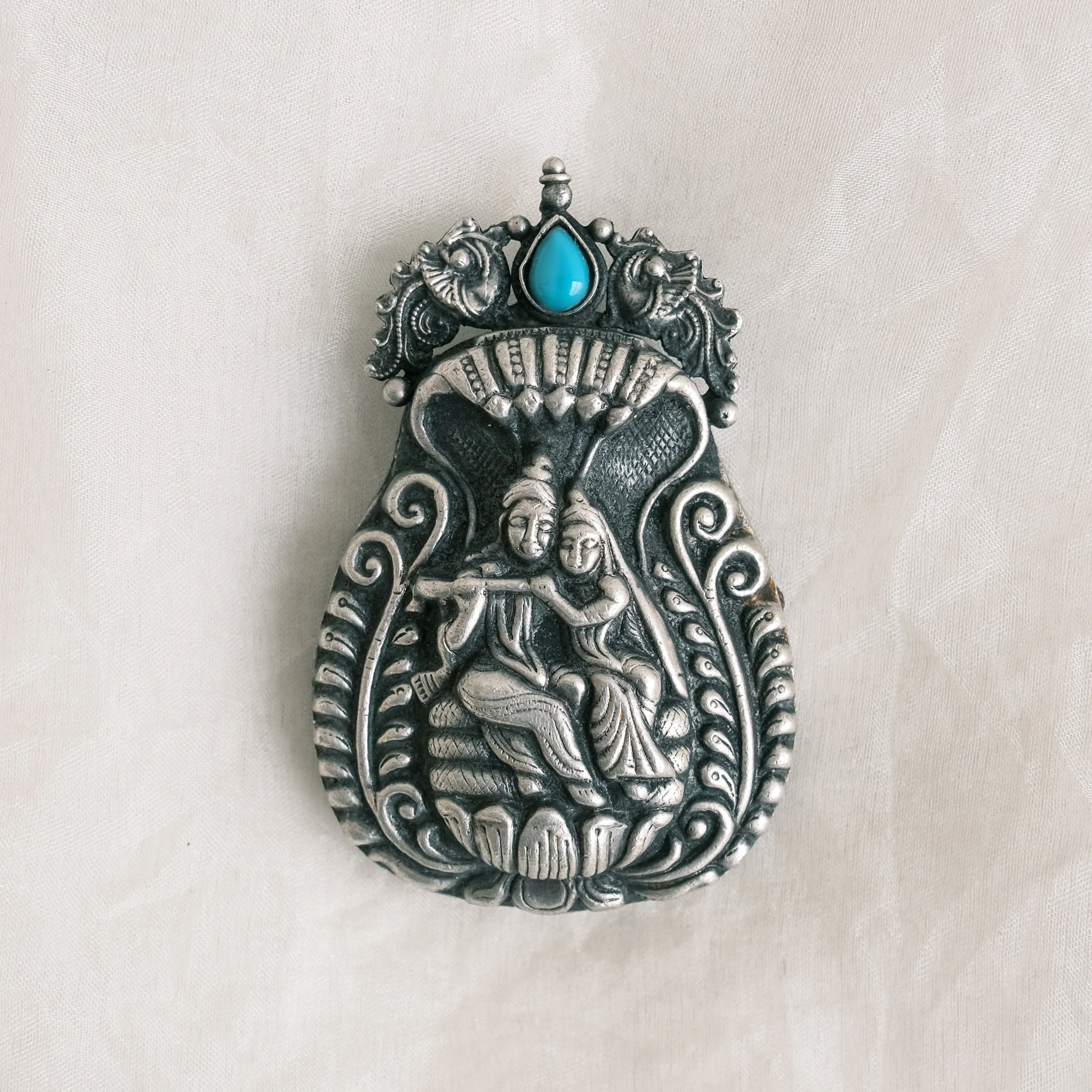 Jewellery - Pendant - Vintage Silver Song with Turquoise