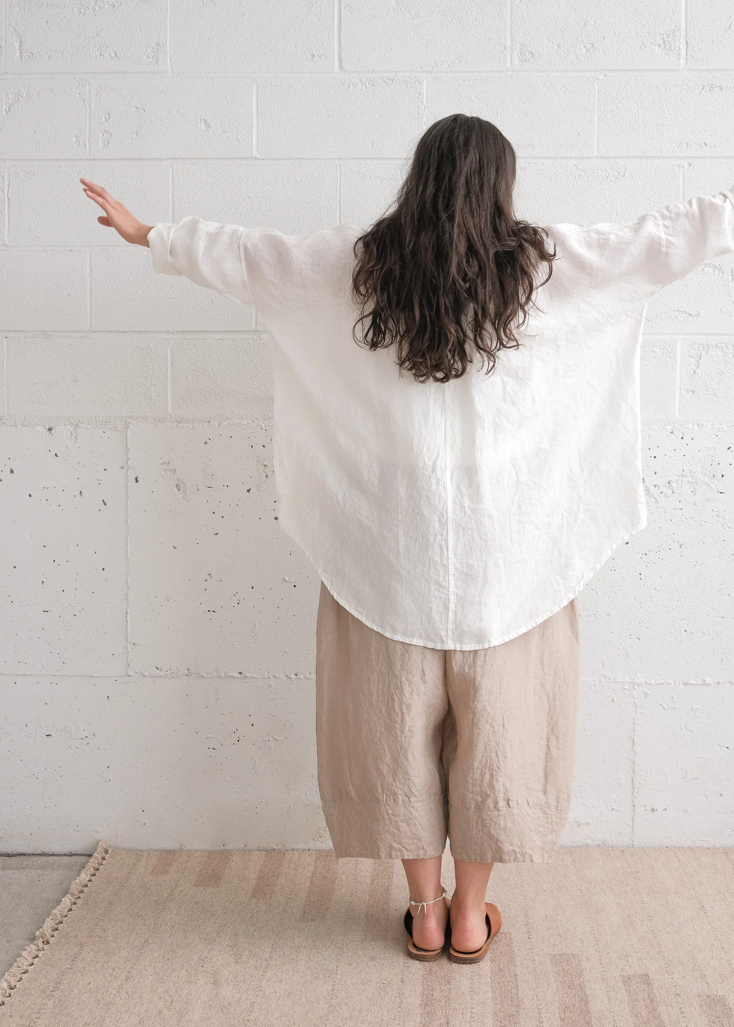 Shimoga Shirt - Handwoven White Linen - Dyeable - Image 3